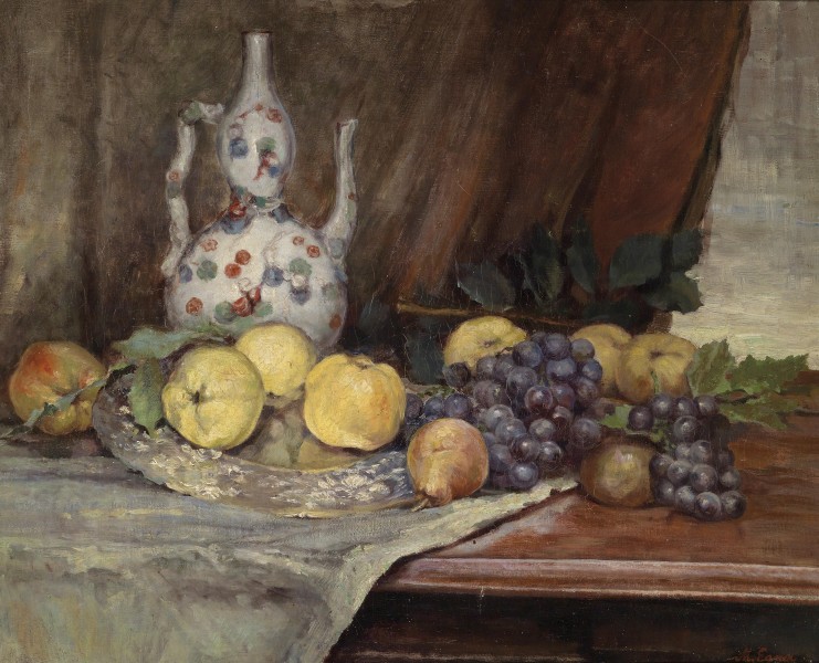 Marie Egner Früchtestillleben mit Kanne c1879