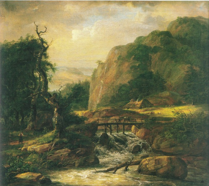 Norsk landskap med bro 1815