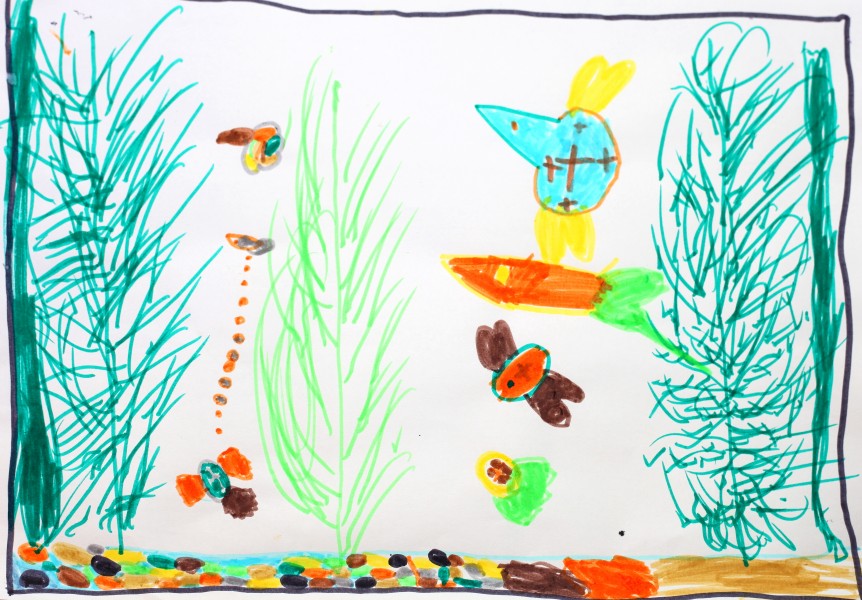 a painting by a 4 to 6 year old girl, picture 1