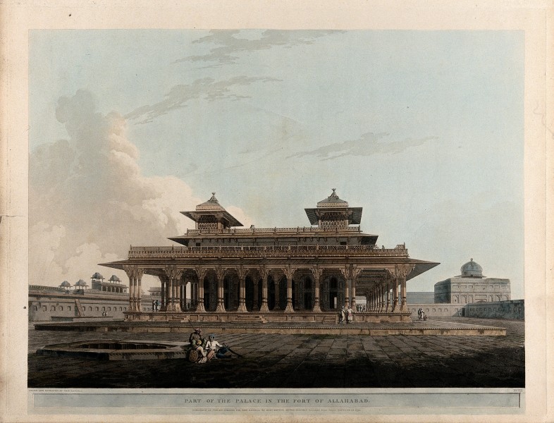 Pavilion in the fort of Allahabad, Uttar Pradesh. Coloured a Wellcome V0050467