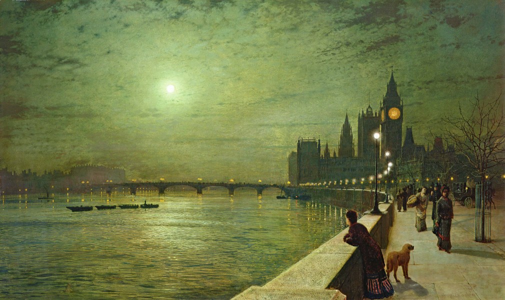 Reflections on the Thames, Westminster - Grimshaw, John Atkinson