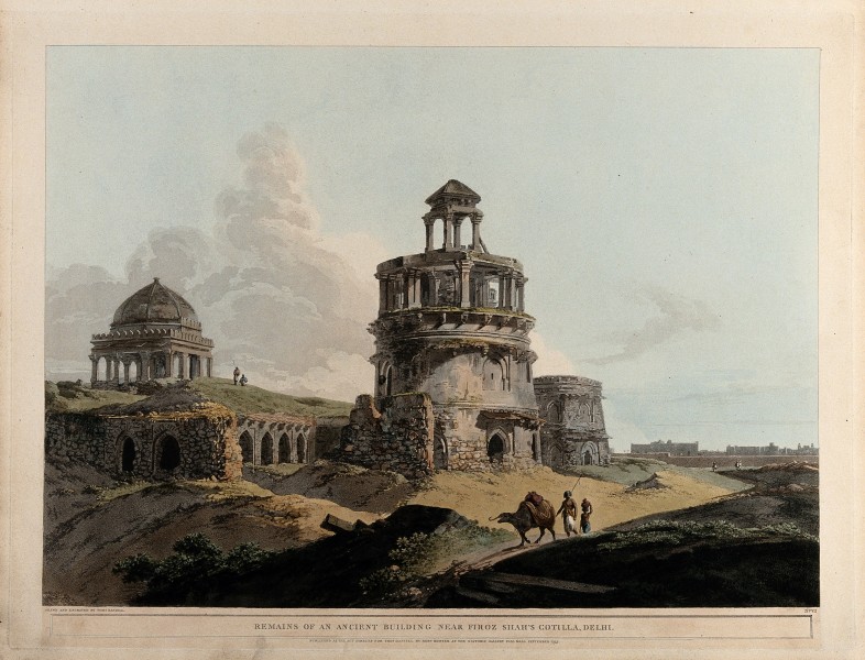 Ruins of the Kotla Firuz Shah, outside Delhi, India. Coloure Wellcome V0050466