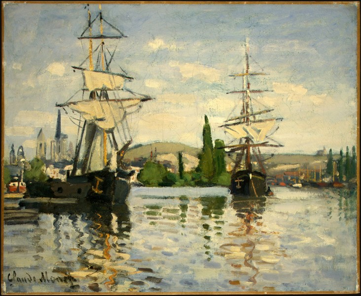 Ships Riding on the Seine at Rouen by Claude Monet, 1872