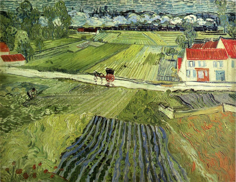 Van Gogh Landscape with carriage and train 1890