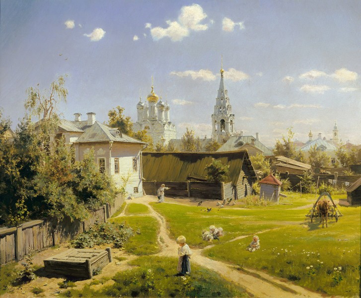 Moscow courtyard by Vasily Polenov - Московский дворик