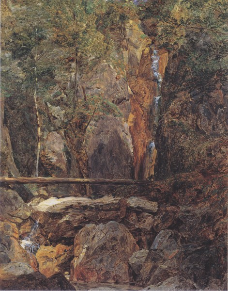 Waldmüller - Rettenbachwildnis bei Ischl (Der Hohenzollern-Wasserfall im Jainzental)