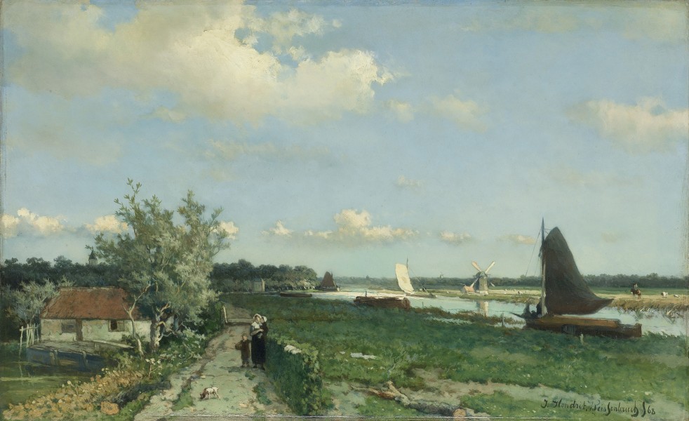 Weissenbruch Jan Hendrik The Shipping Canal at Rijswijk, known as 'The View at Geestbrug'