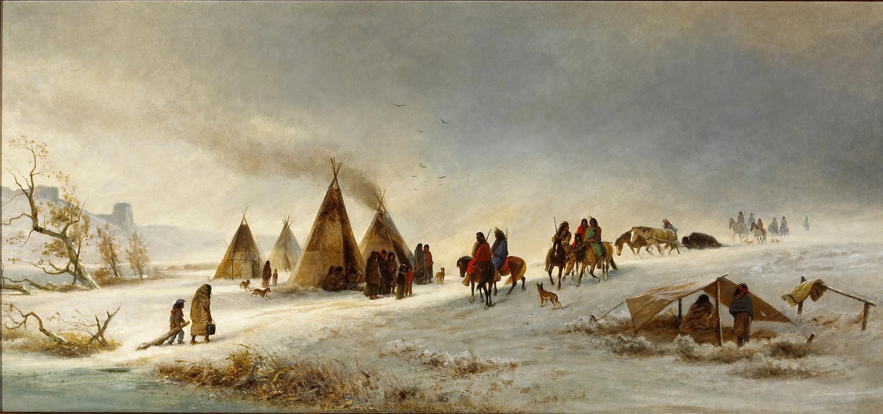 William Hahn - Indians in the snow