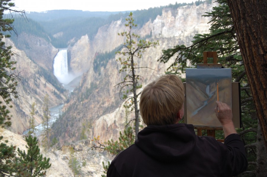 Yellowstone Lower Falls landscape artist
