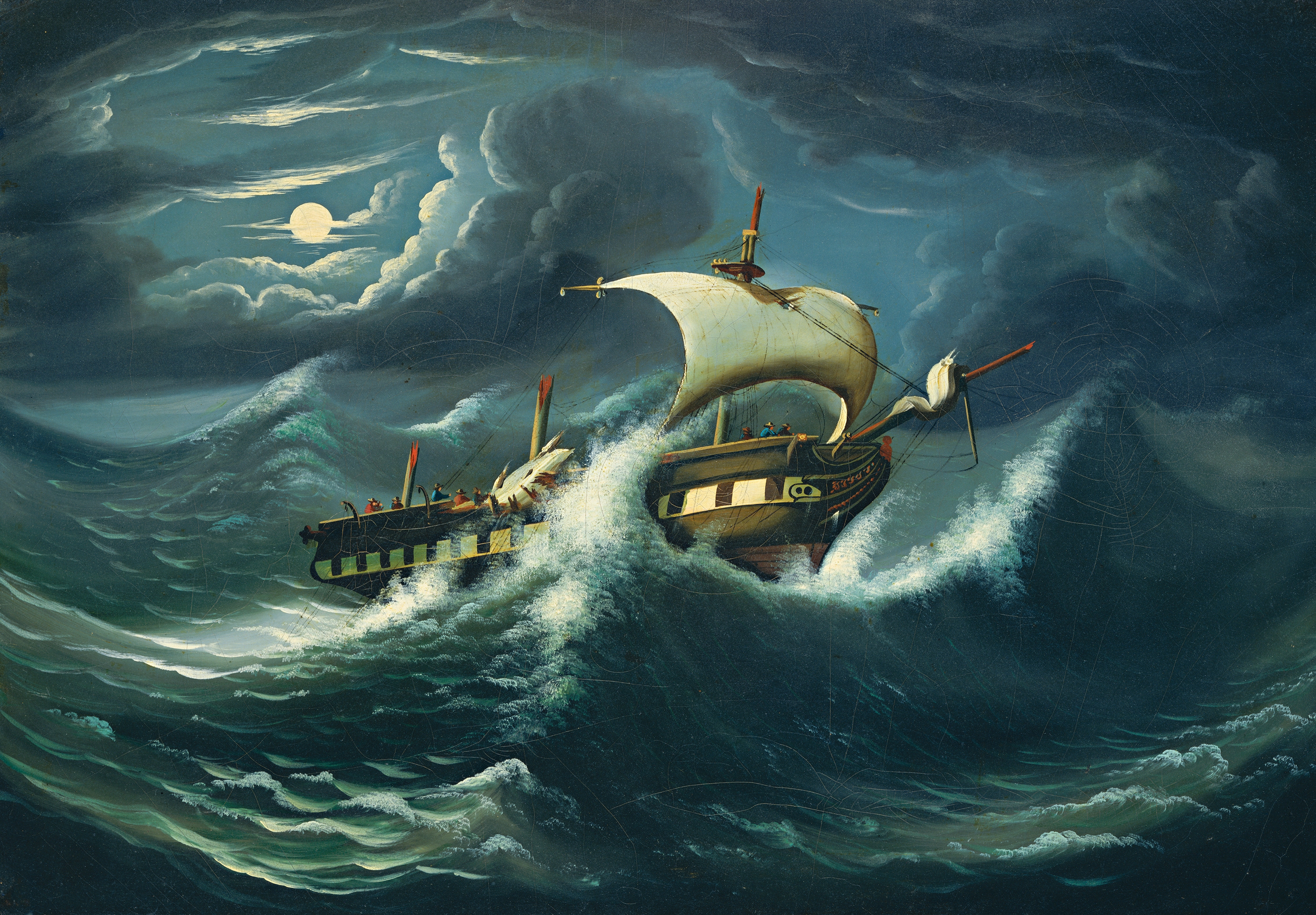 Thomas Chambers - Storm-Tossed Frigate