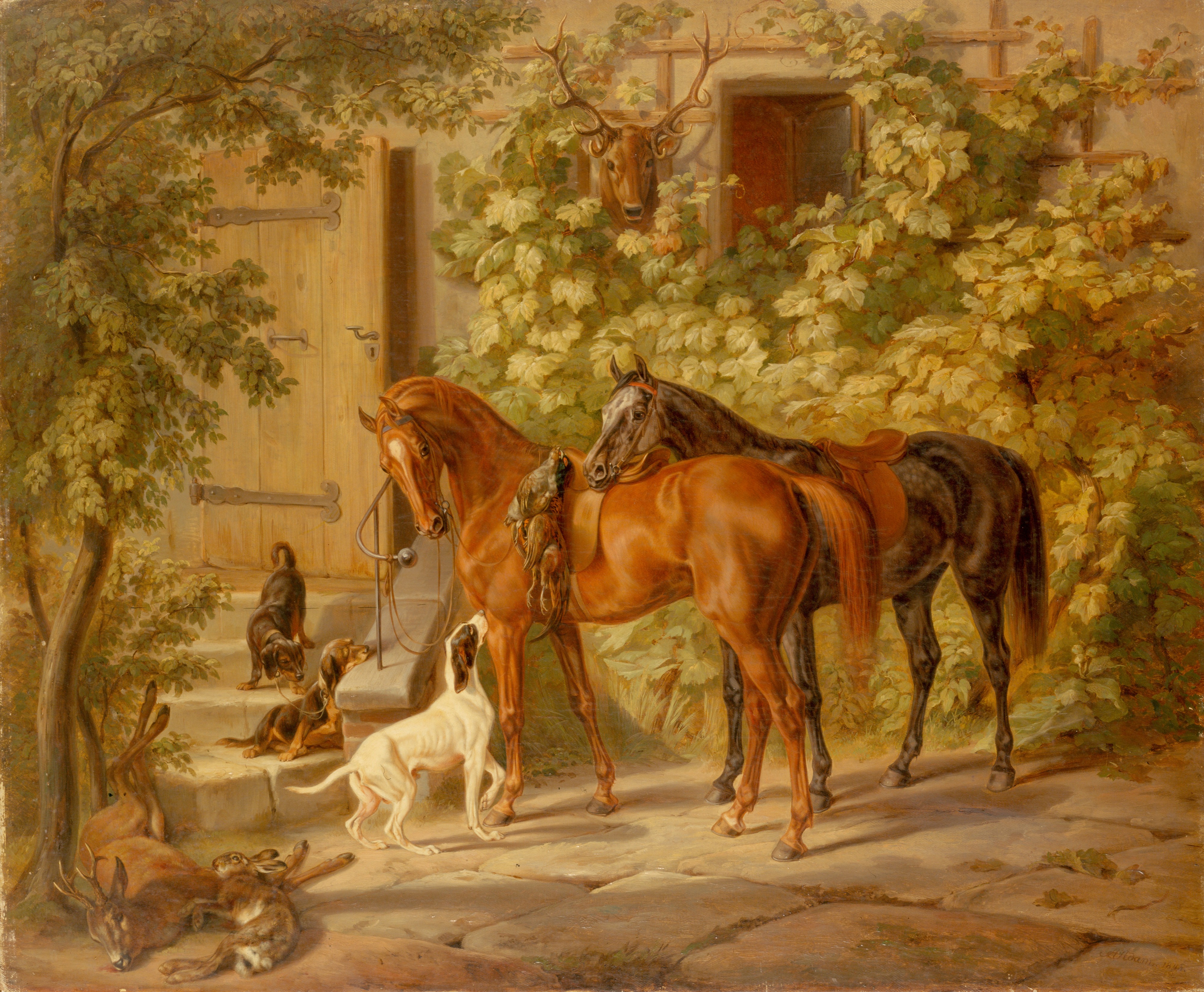 Adam, Albrecht - Horses at the Porch
