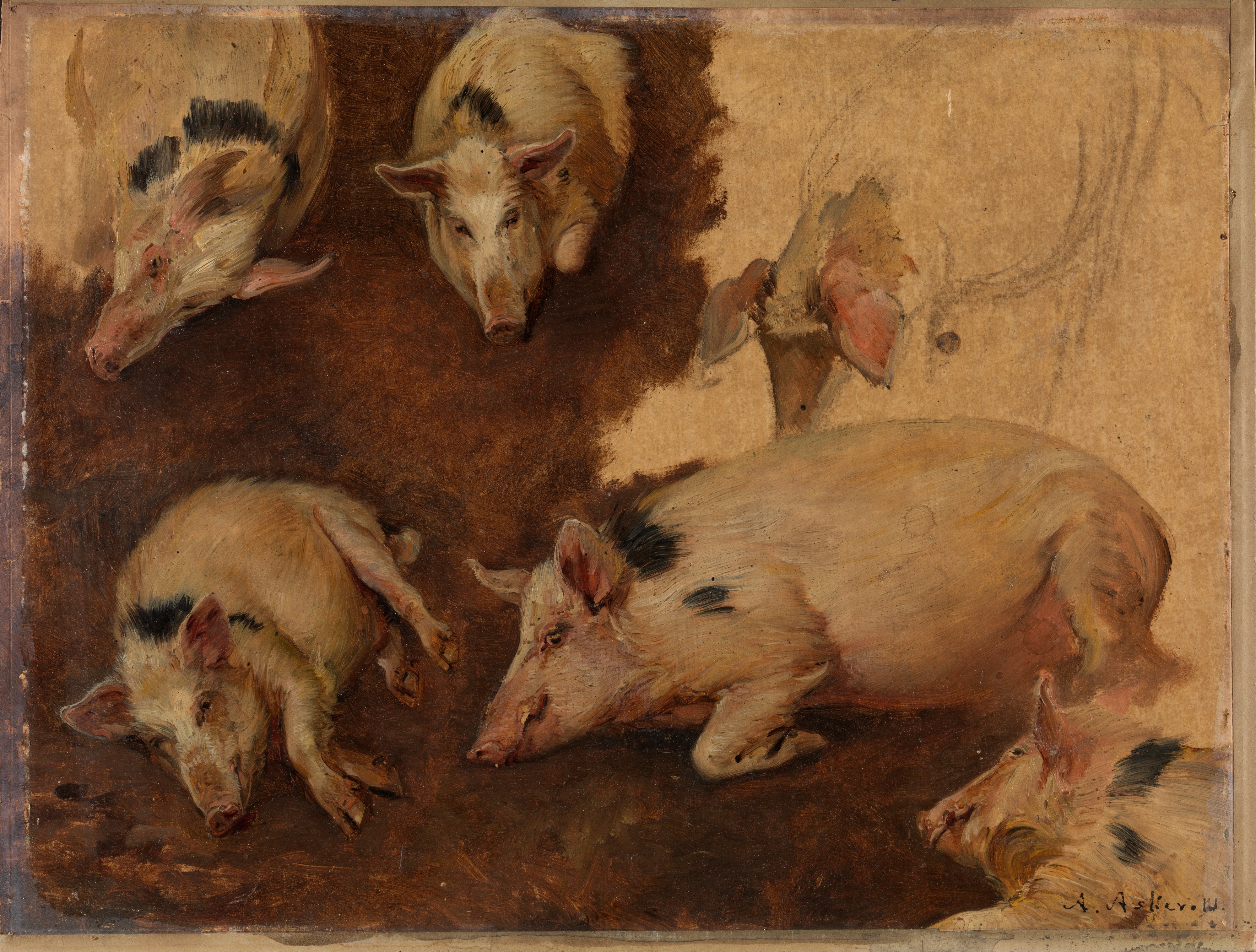 Anders Askevold - Study of six Pigs - Google Art Project