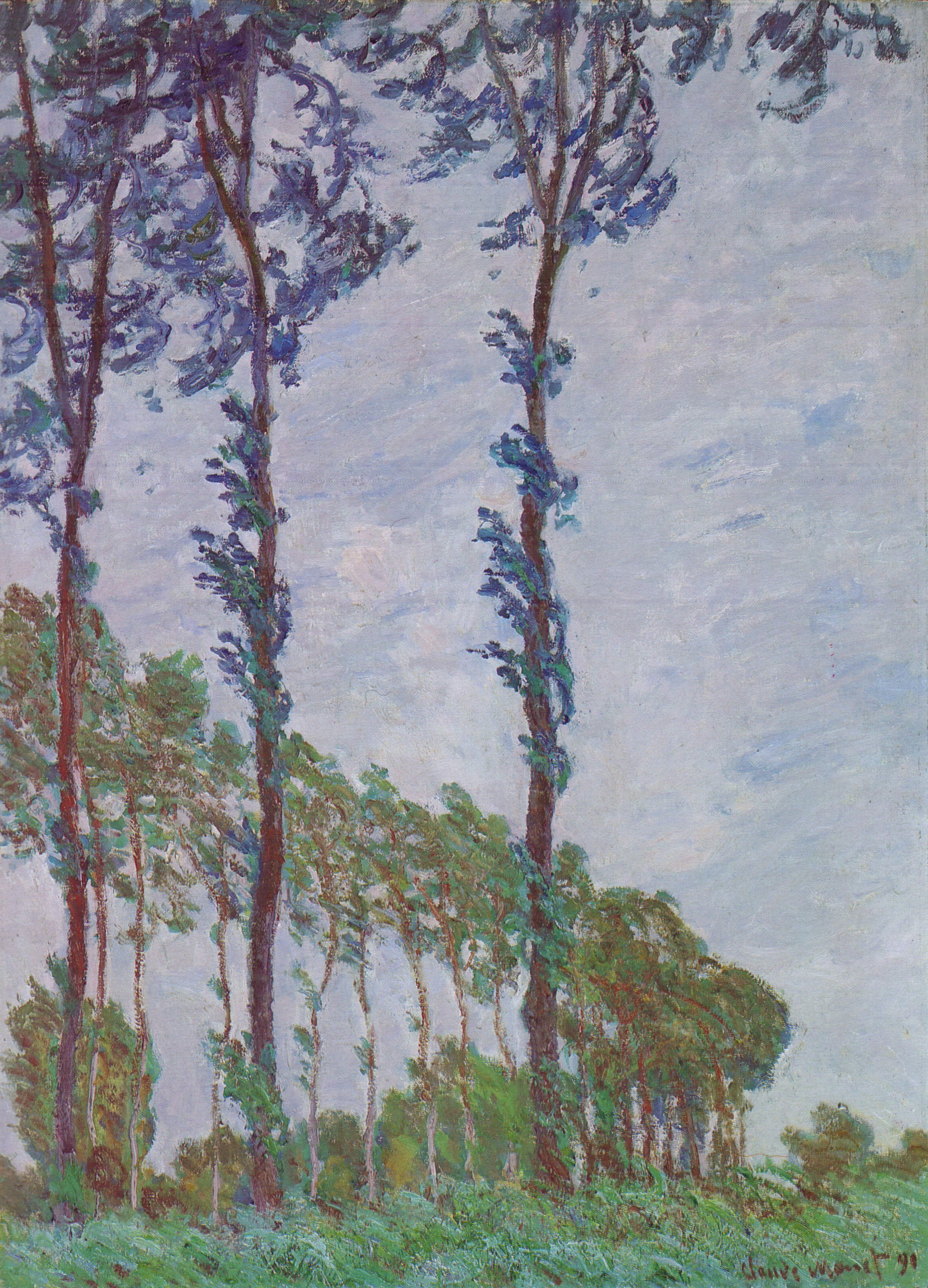 Claude Monet - Poplars (Wind effect)