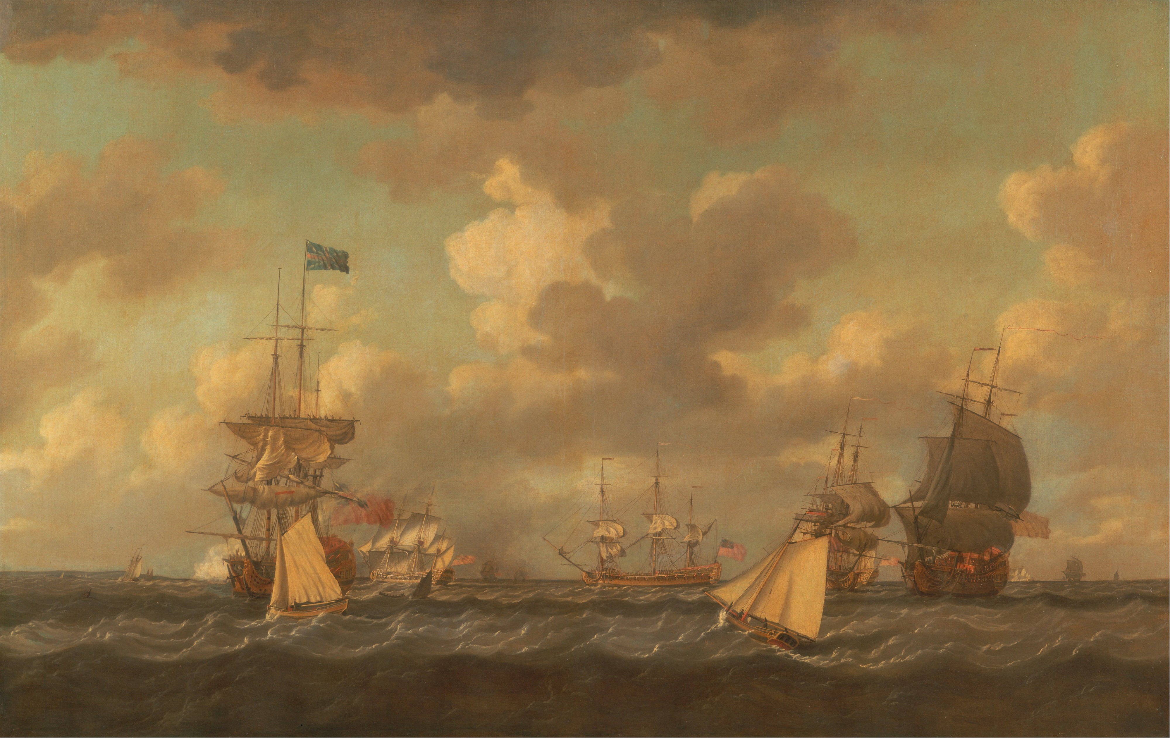 Dominic Serres - English Ships Coming to Anchor in a Fresh Breeze - Google Art Project
