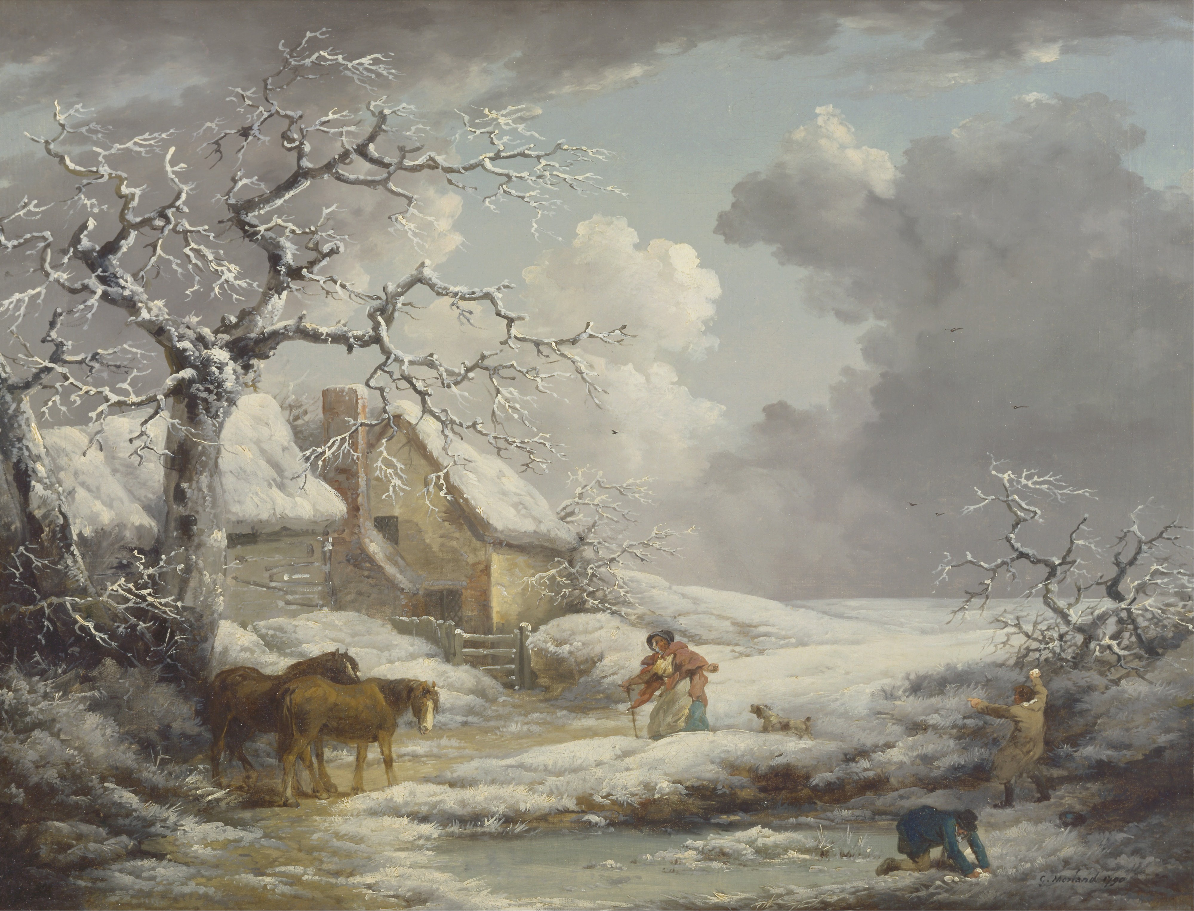 George Morland - Winter Landscape - Google Art Project