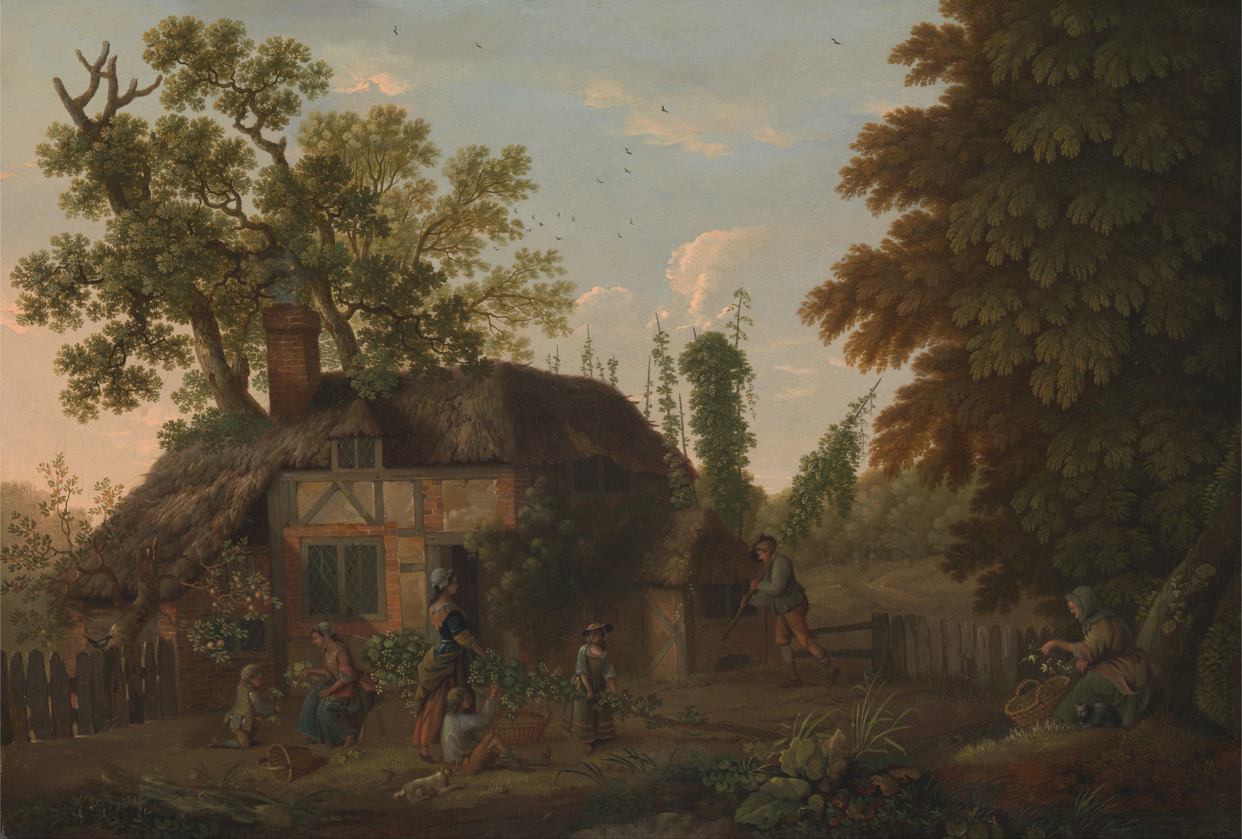George Smith - Hop Pickers Outside a Cottage - Google Art Project