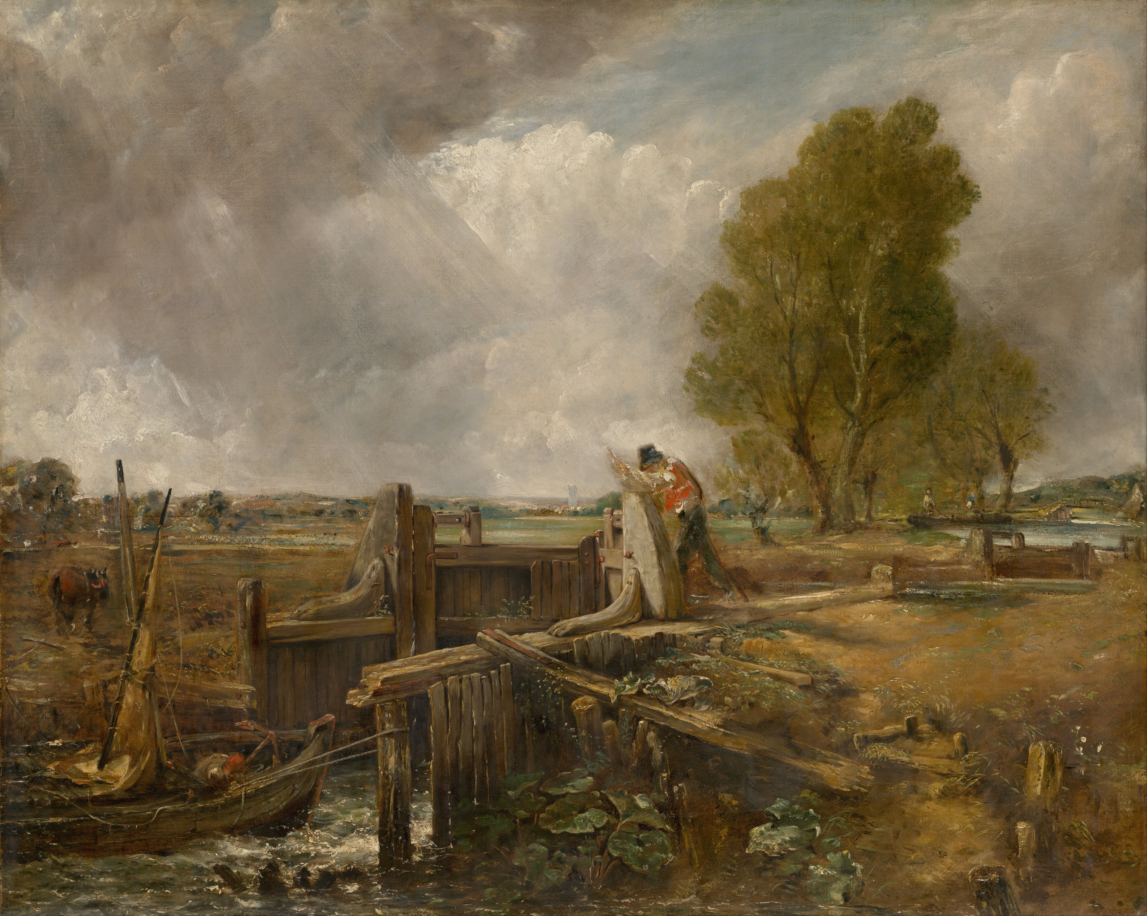 John Constable - Study of A boat passing a lock - Google Art Project