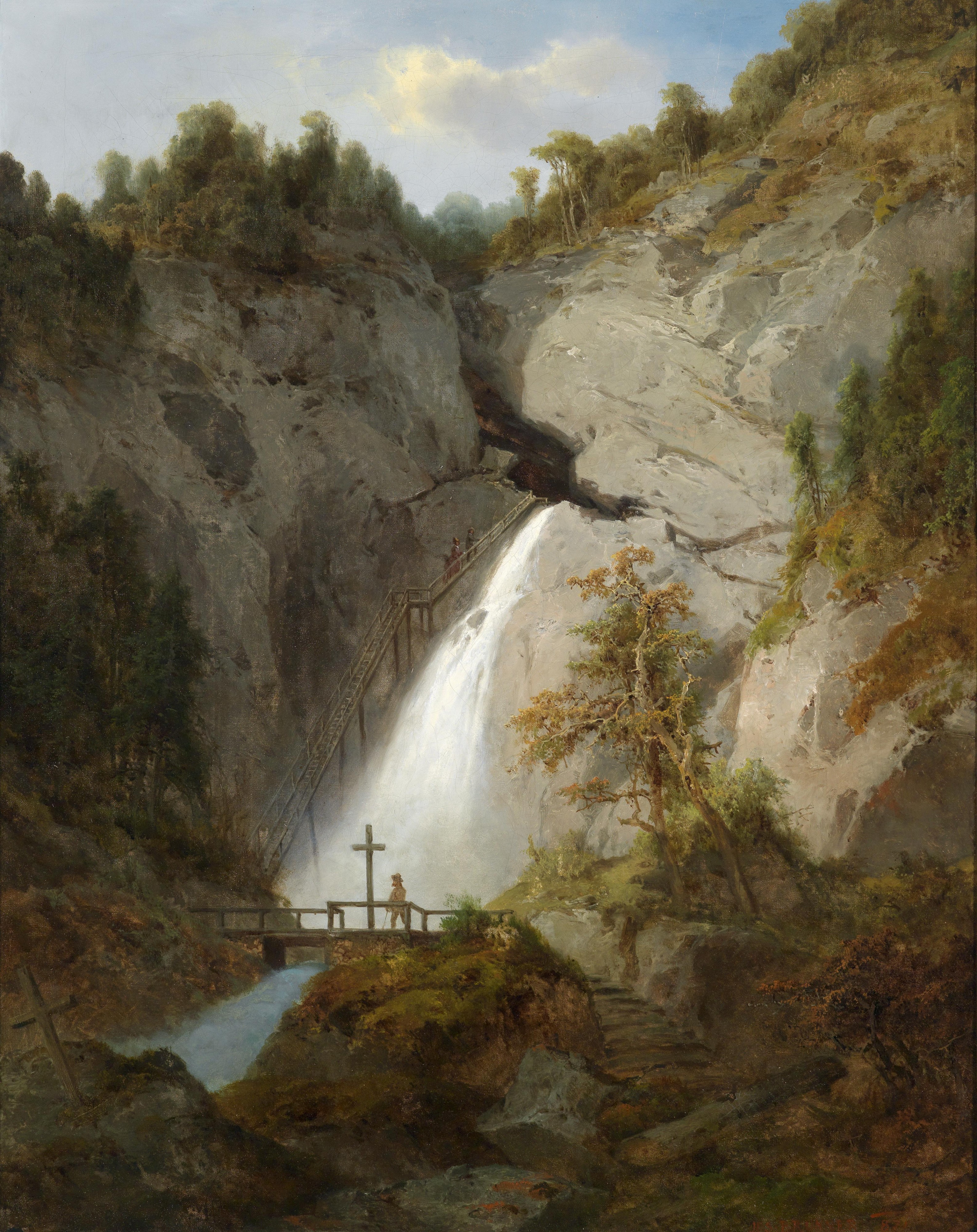Josef Brunner Der Wasserfall beim Toten Weib zwischen Mürzsteg und Frein 1871