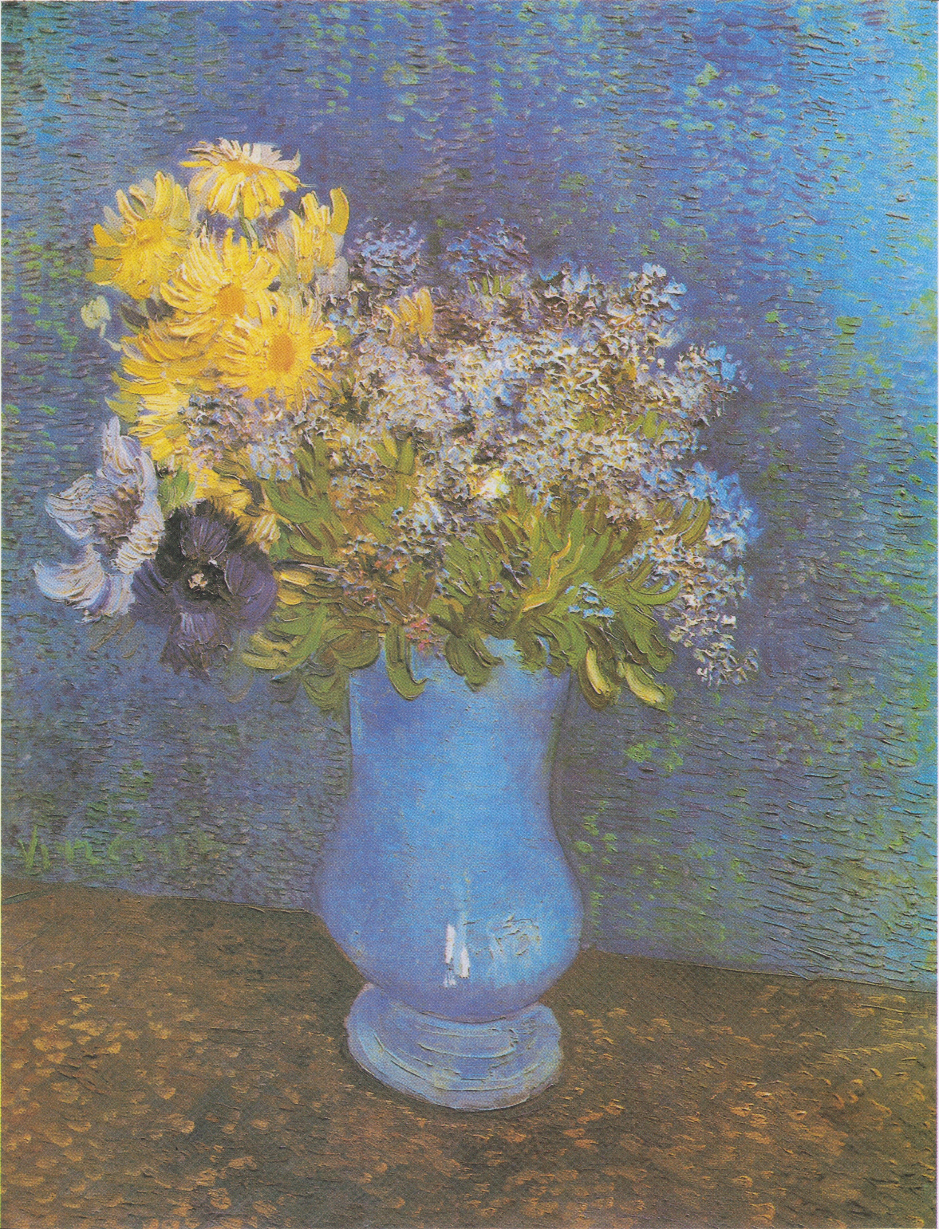 Van Gogh - Vase mit Flieder, Margeriten und Anemonen