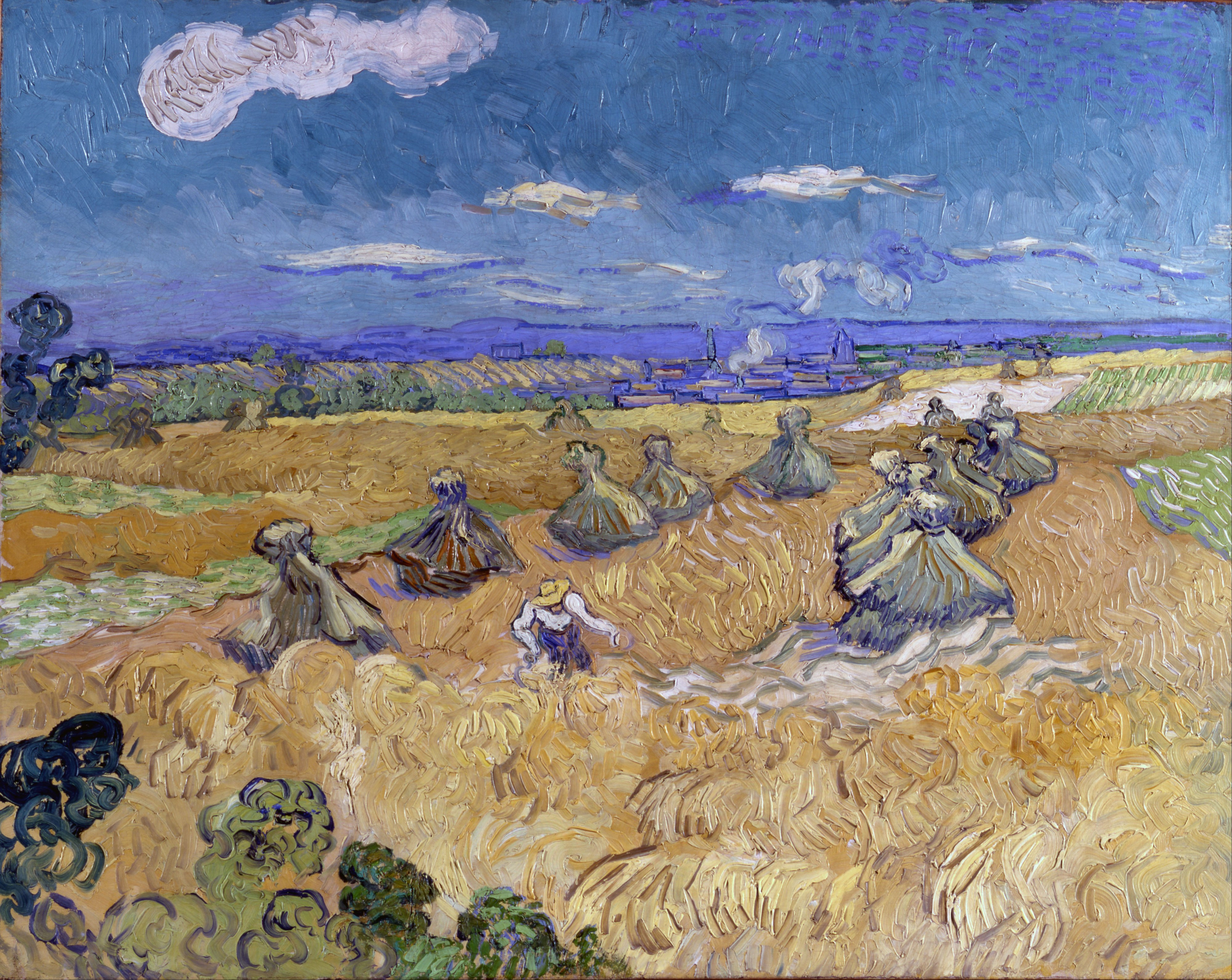 Vincent van Gogh - Wheat Fields with Reaper, Auvers - Google Art Project