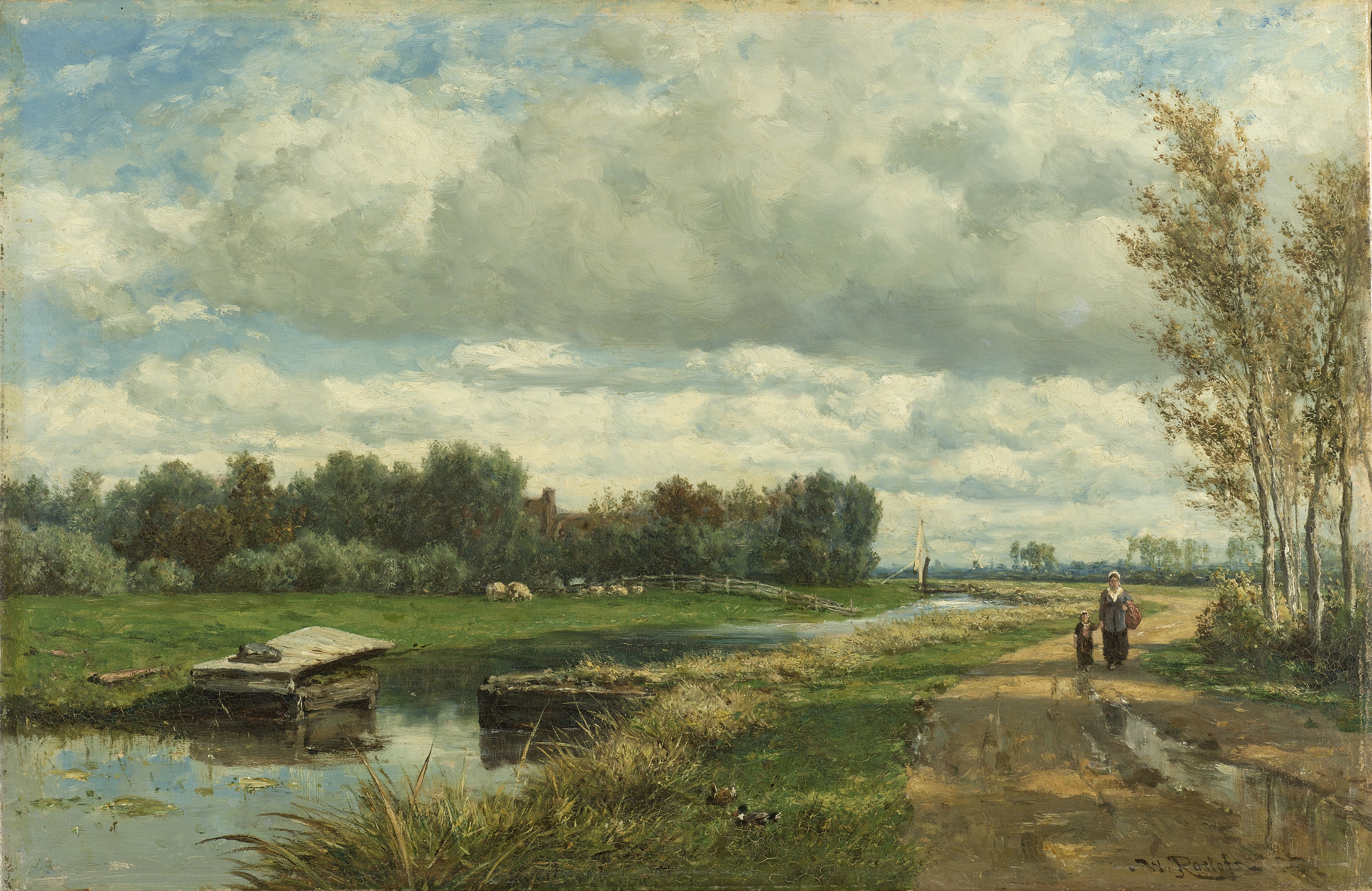 Willem Roelofs - Landschap in de omgeving van Den Haag