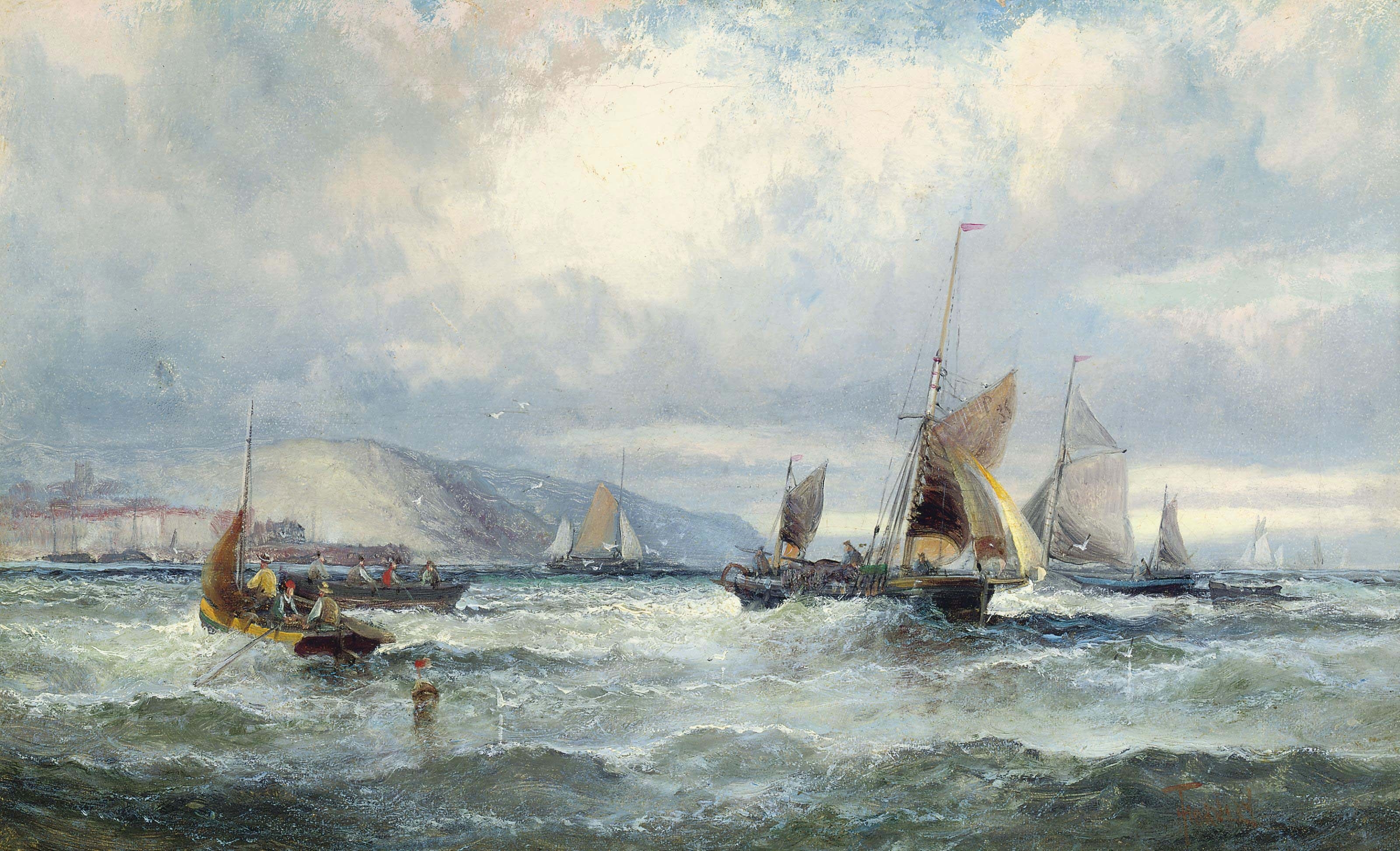William Anslow Thornley - Fishing vessels off Scarborough