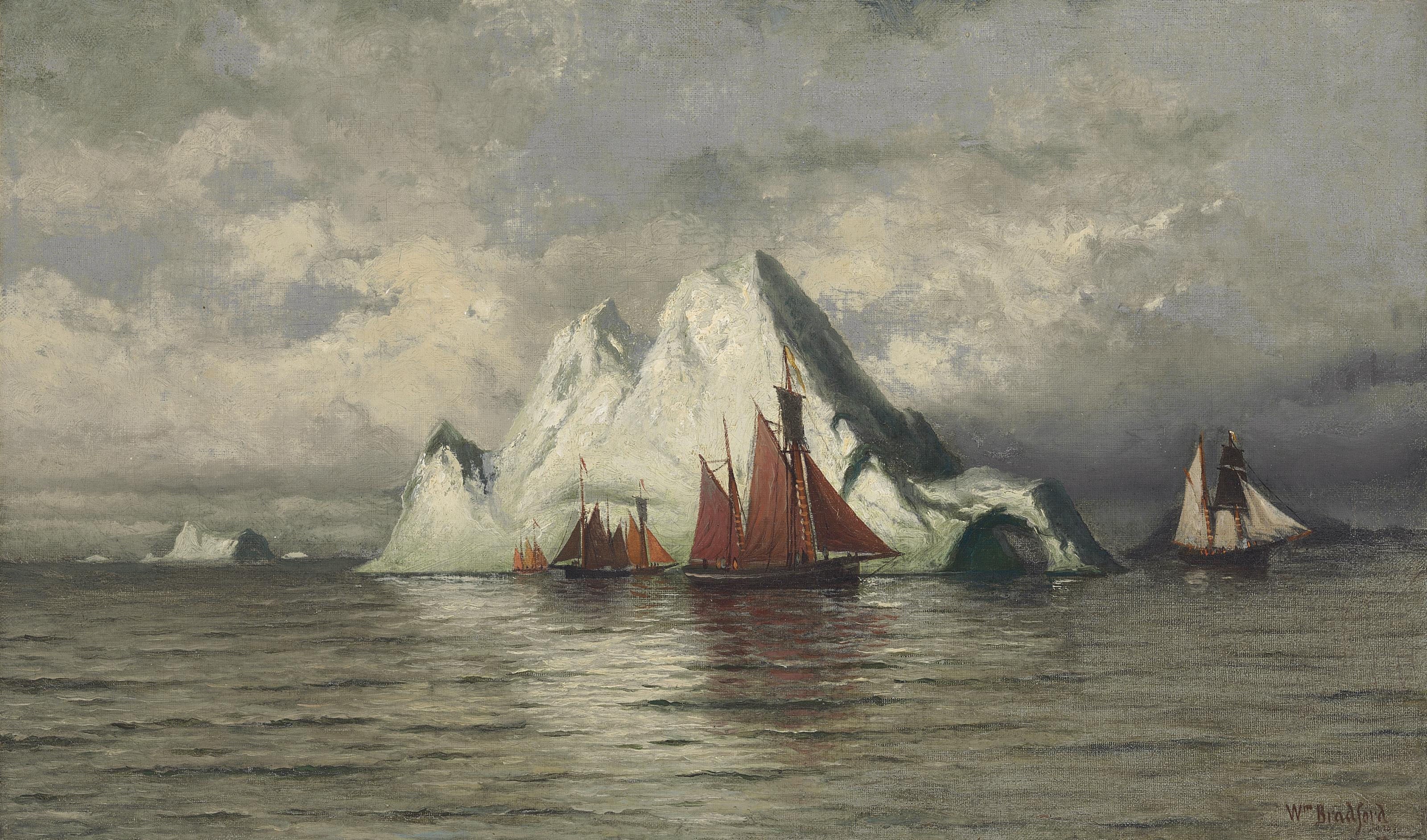 William Bradford - Fishing Boats and Icebergs