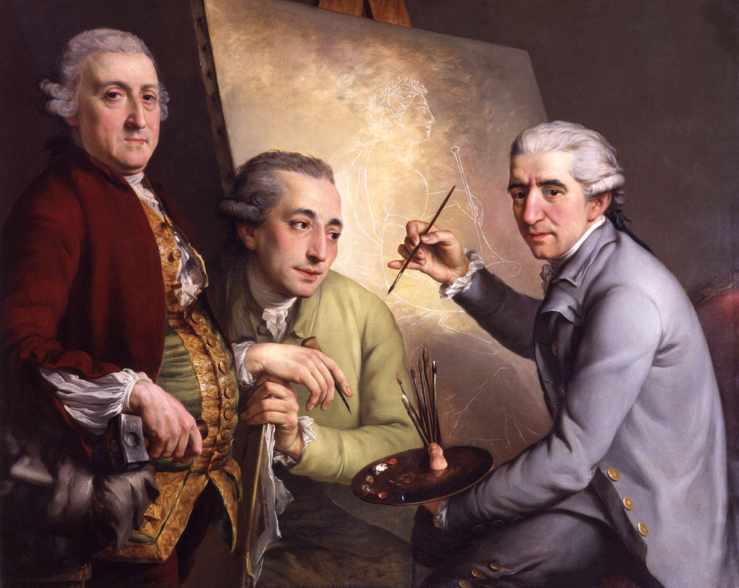 Agostino Carlini; Francesco Bartolozzi; Giovanni Battista Cipriani by John Francis Rigaud