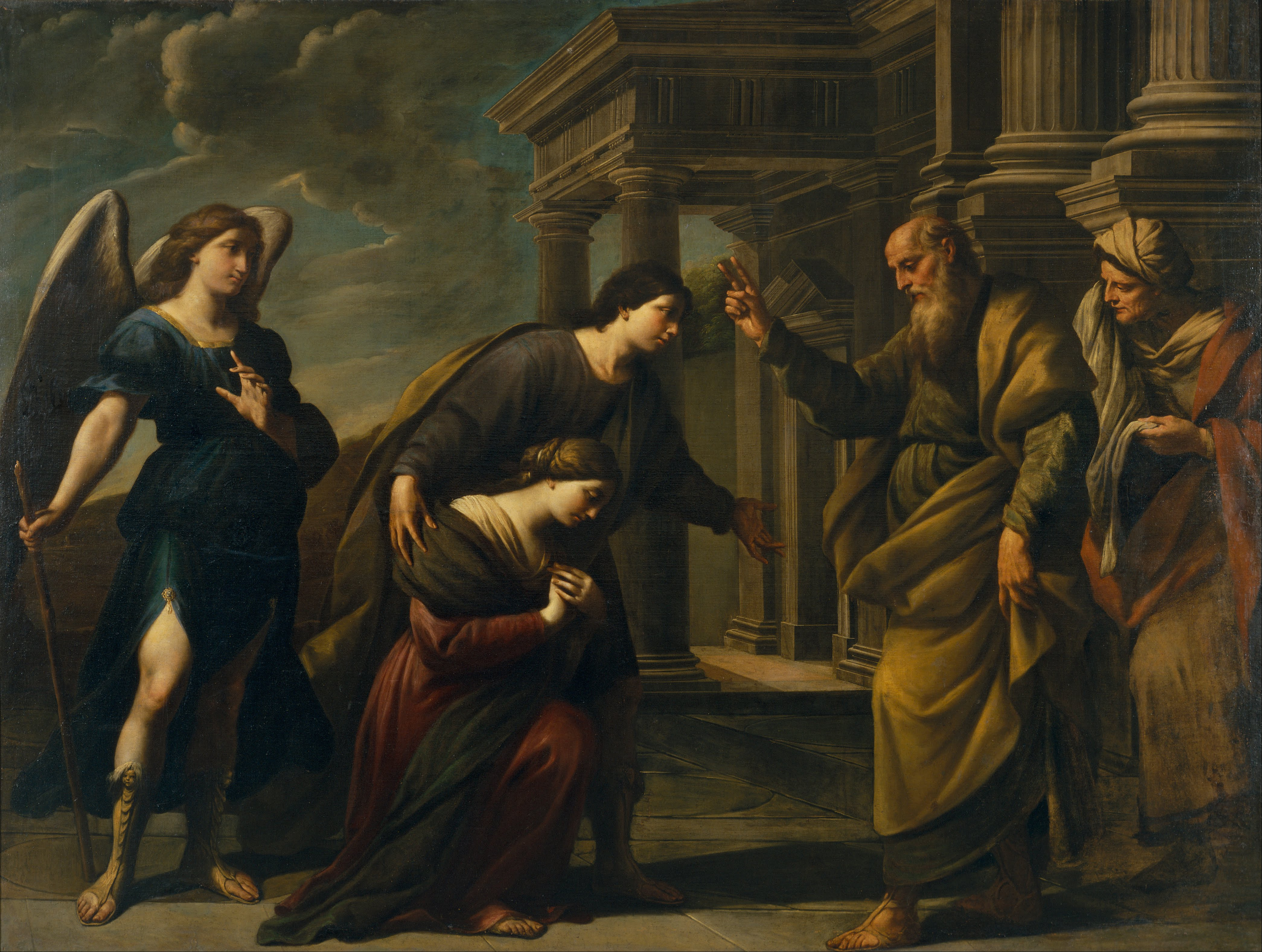 Andrea Vaccaro - Raguel's Blessing of her Daughter Sarah before Leaving Ecbatana with Tobias - Google Art Project