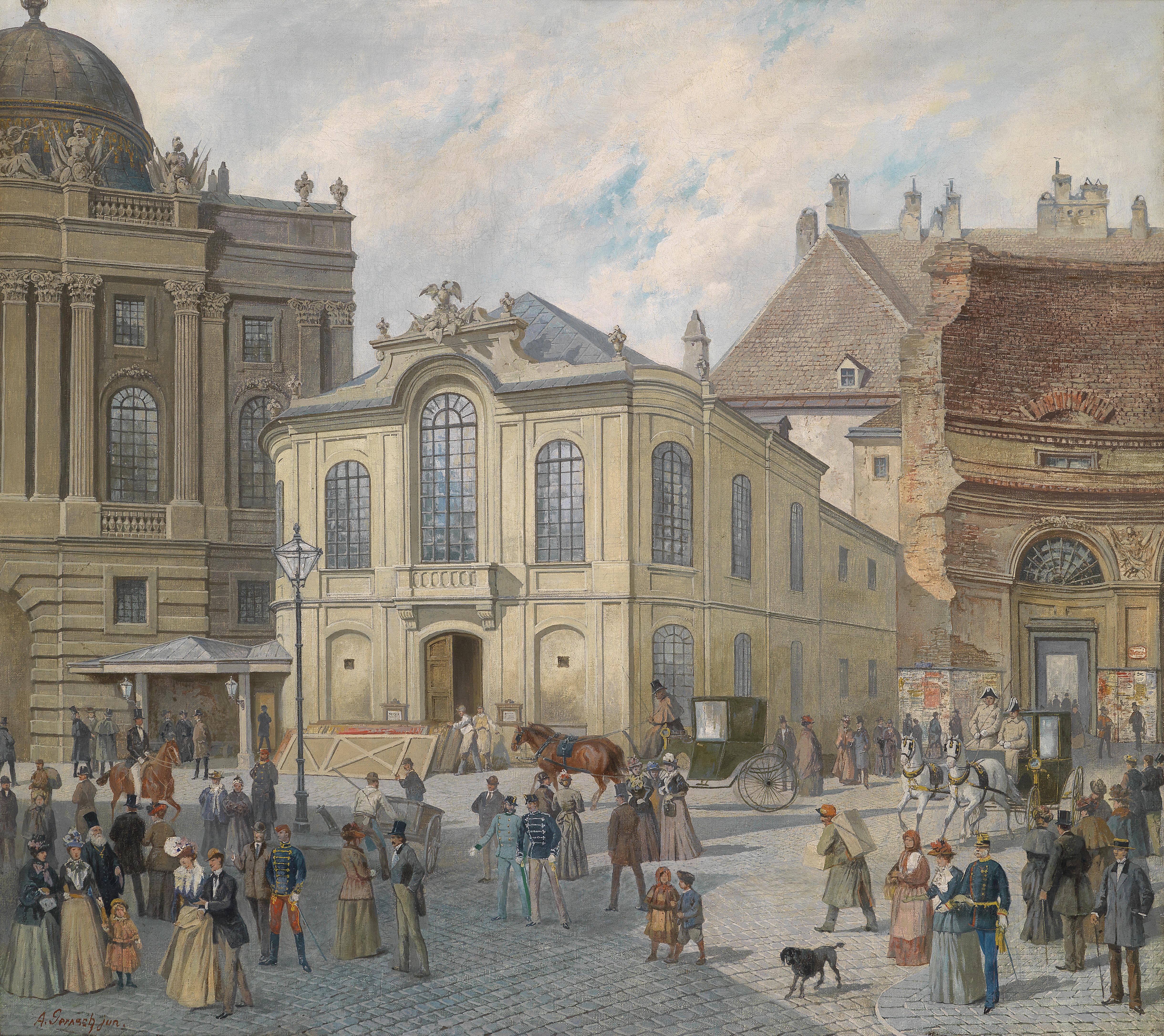August Gerasch Vor dem alten Burgtheater
