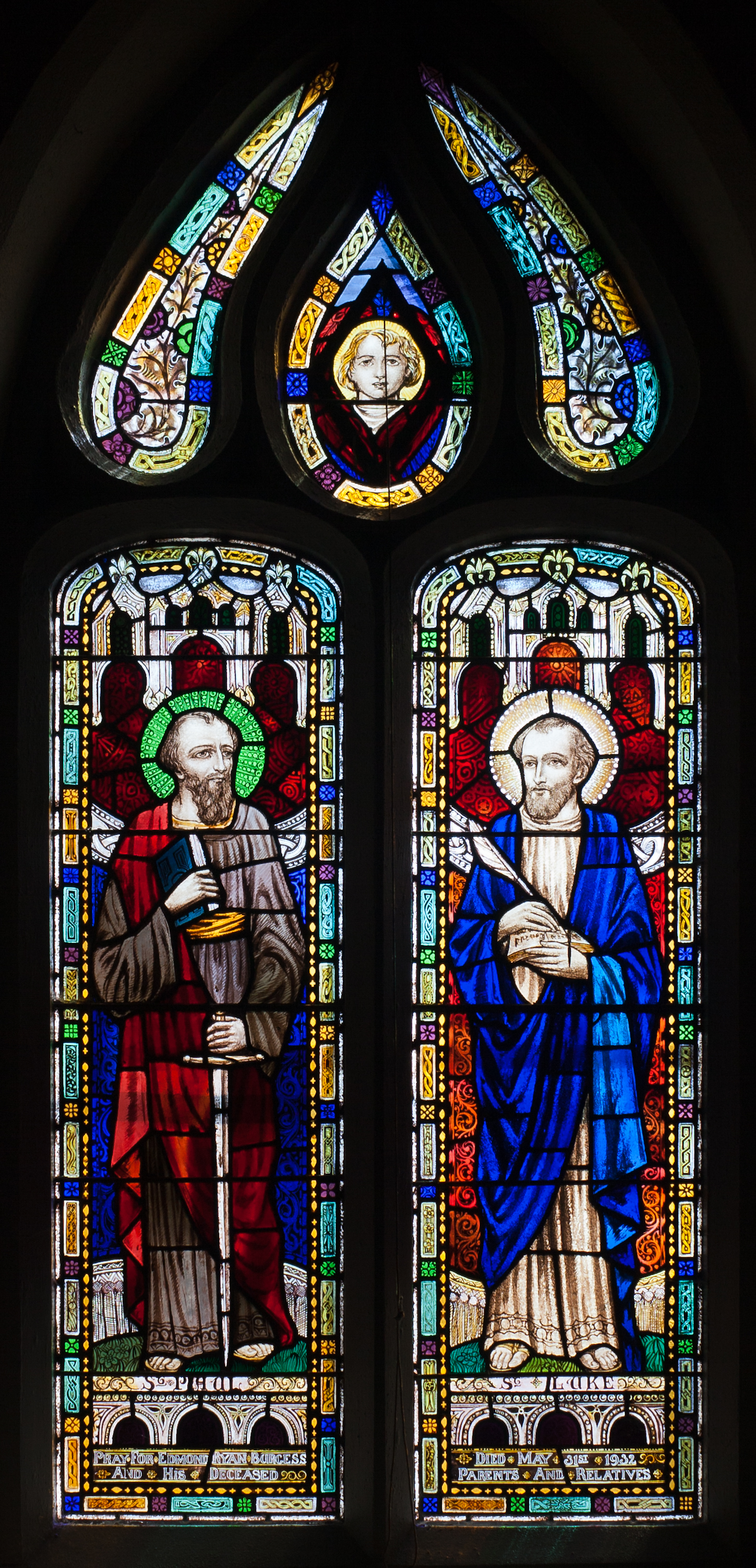 Ballylooby Church of Our Lady and St. Kieran South Transept East Window SS. Paul and Luke 2012 09 08