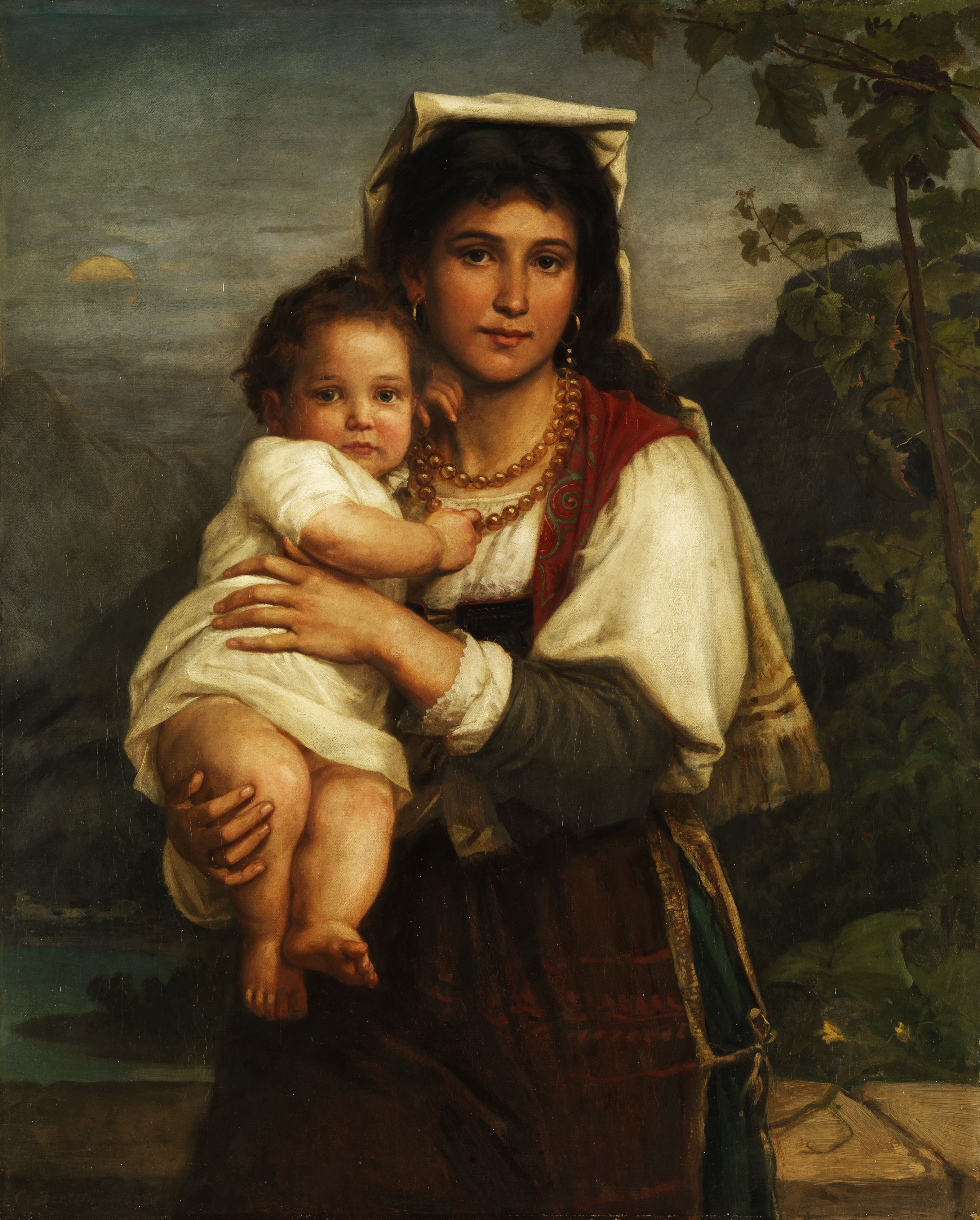 Carl Bertling Junge Römerin mit Kind 1877