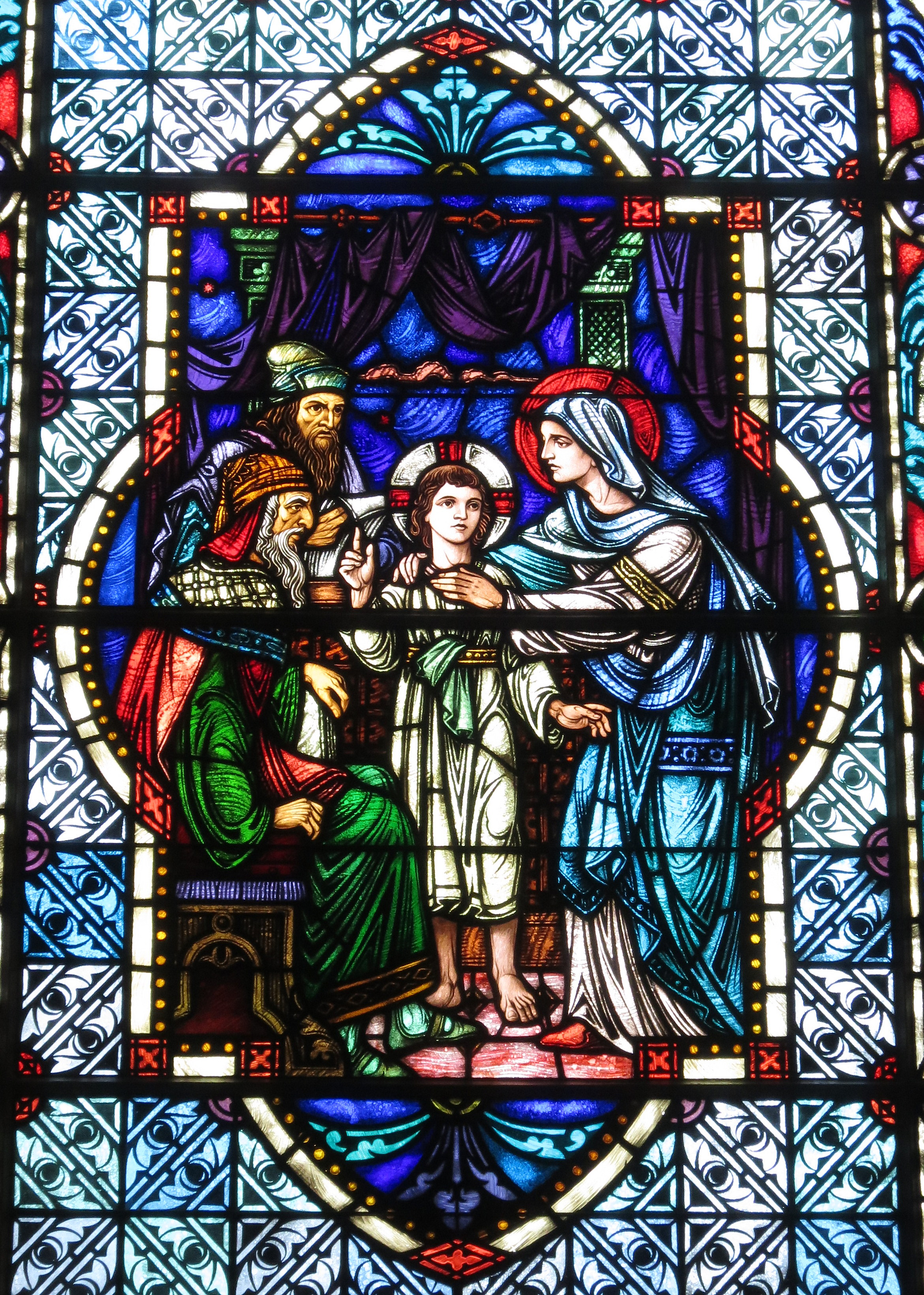 Cathedral Church of Saint Patrick (Charlotte, North Carolina) - stained glass, Christ among the doctors