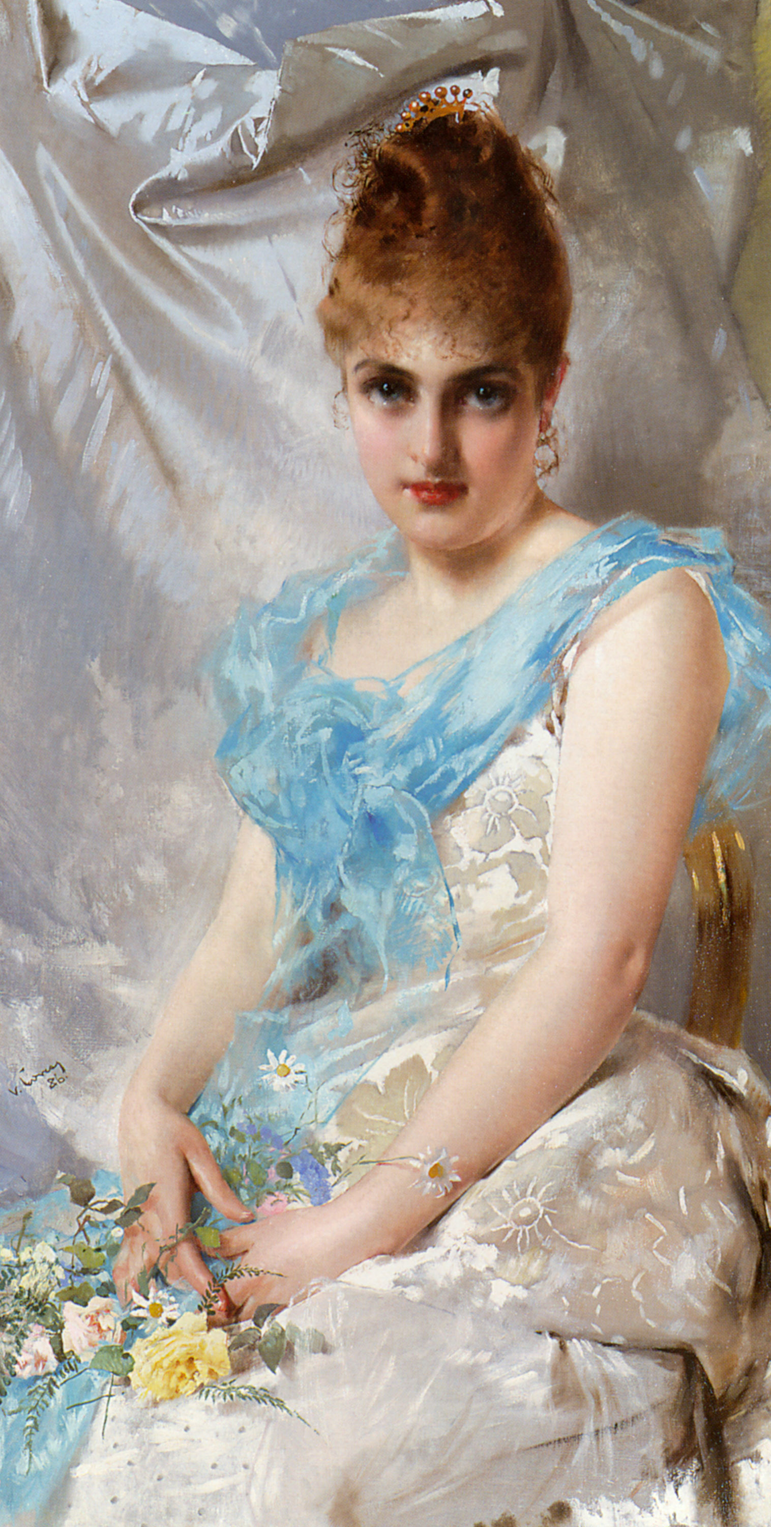 Corcos Vittorio Matteo A Spring Beauty 1886 Oil On Canvas