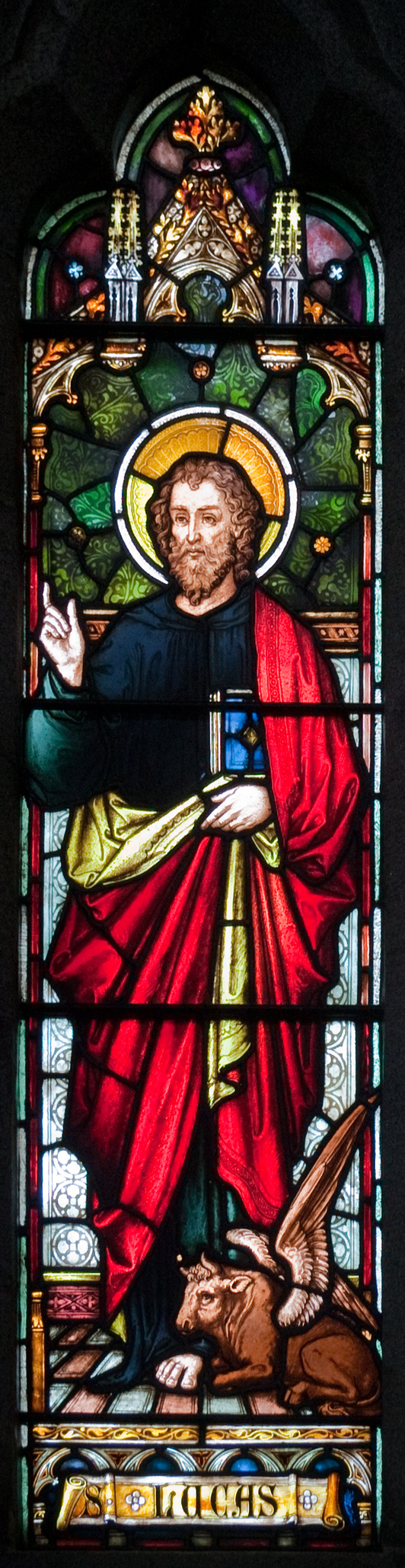 Enniscorthy St. Aidan's Cathedral East Aisle Second Window Evangelist Luke 2009 09 28