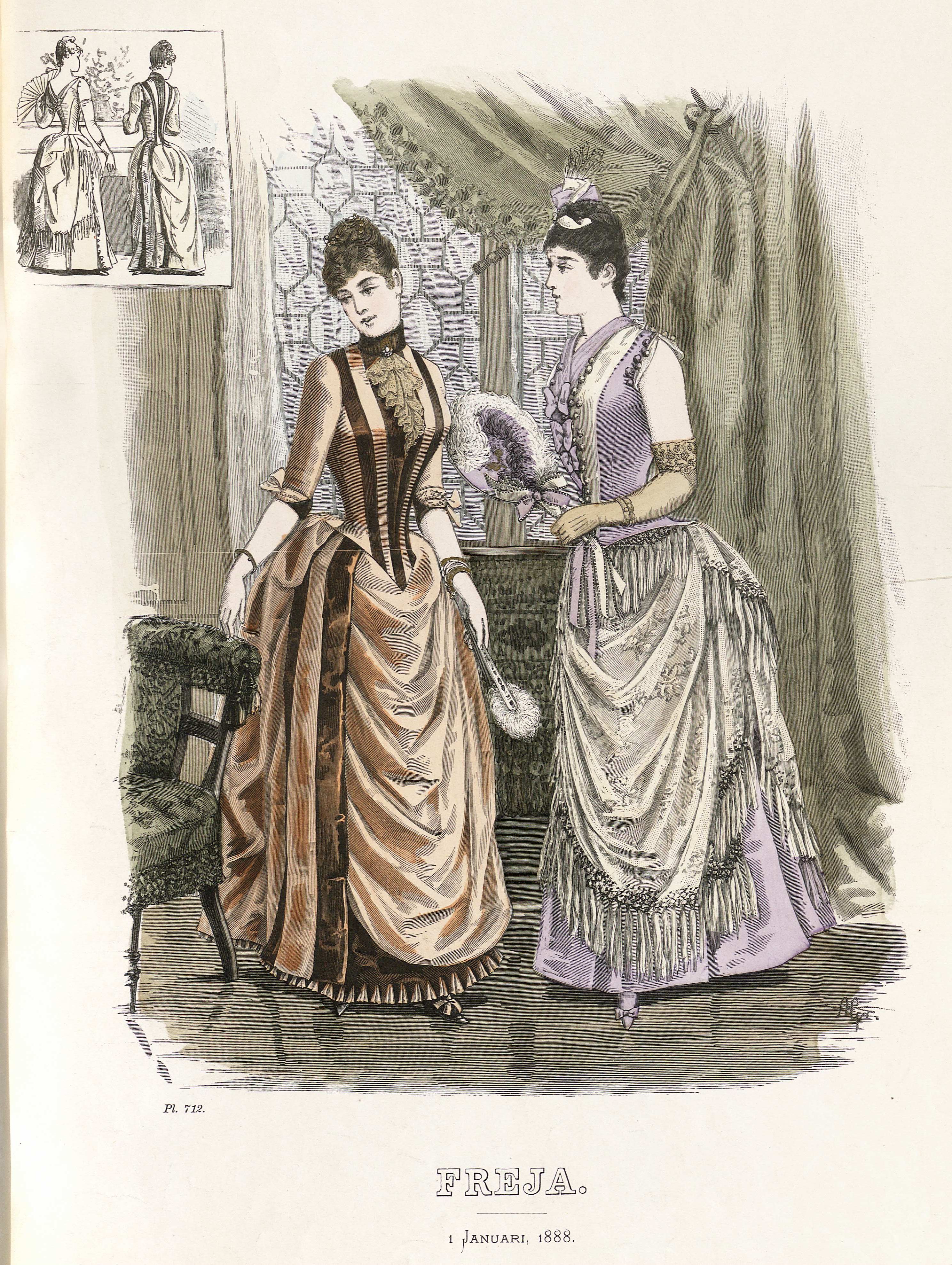 Freja- illustrerad skandinavisk modetidning 1888, illustration nr 1