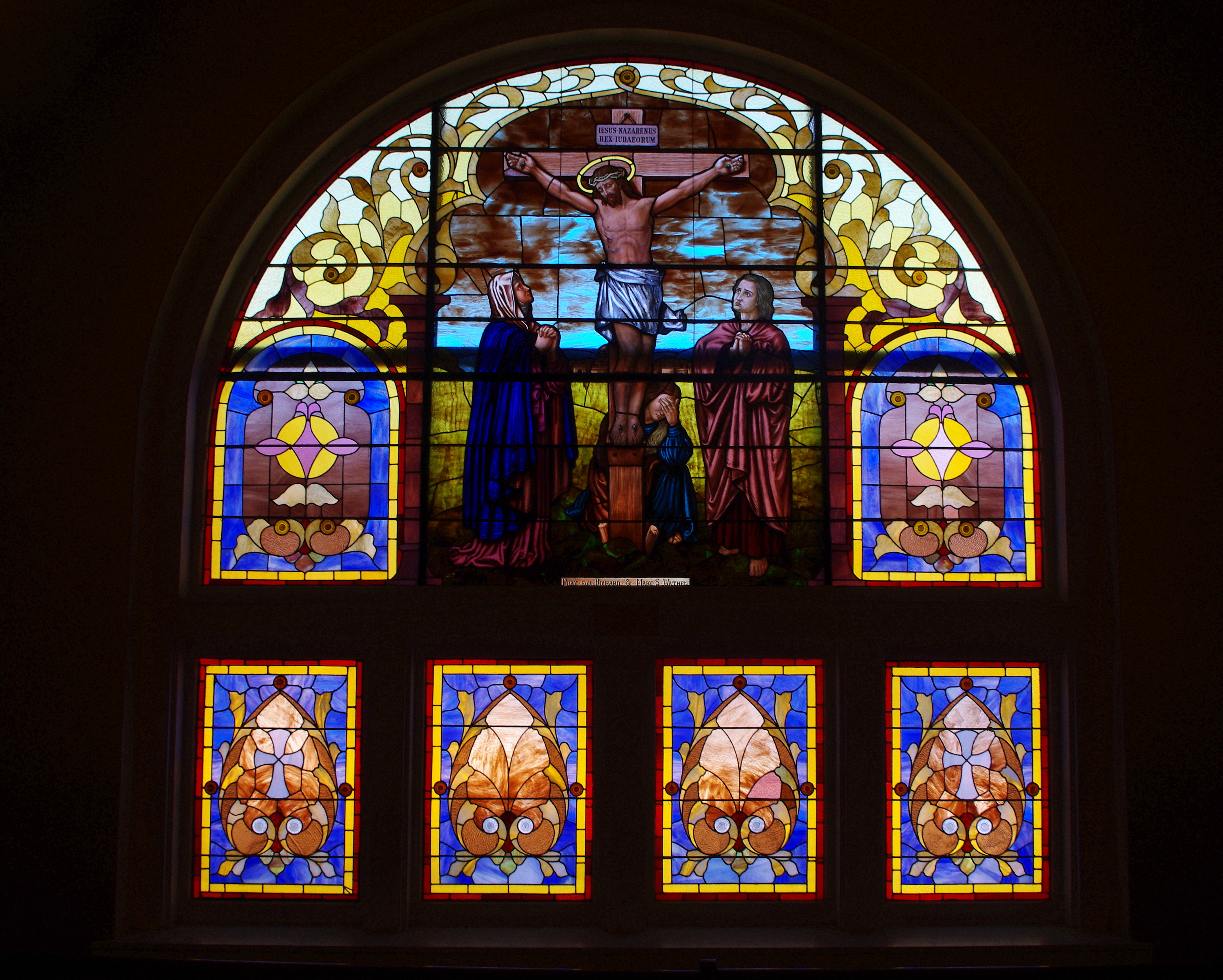 Holy Name of Mary Church (Cavalry, Kentucky) - stained glass, The Crucifixion
