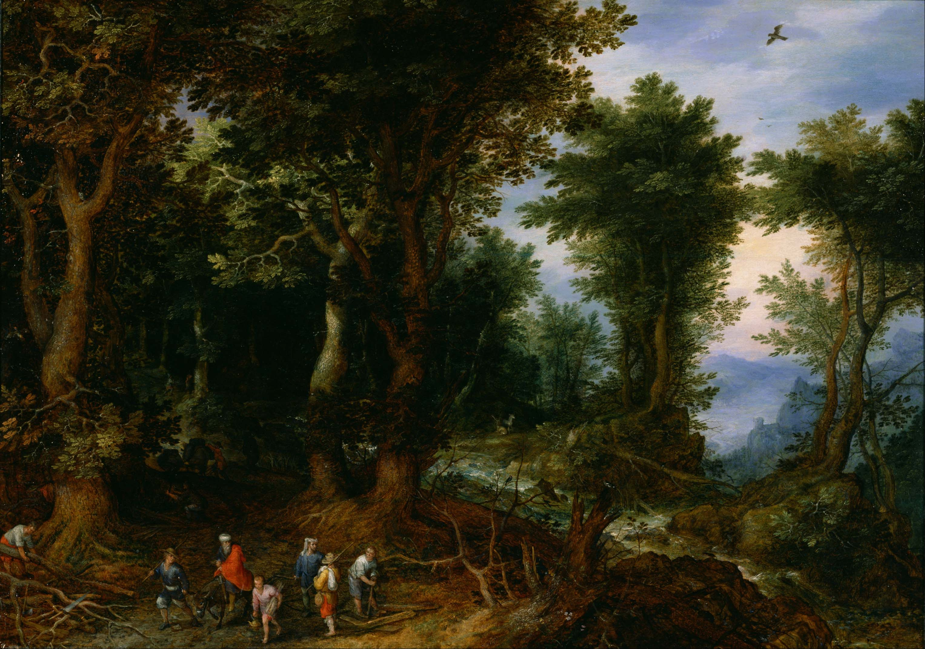 Jan Brueghel, the Elder - Wooded Landscape with Abraham and Isaac - Google Art Project