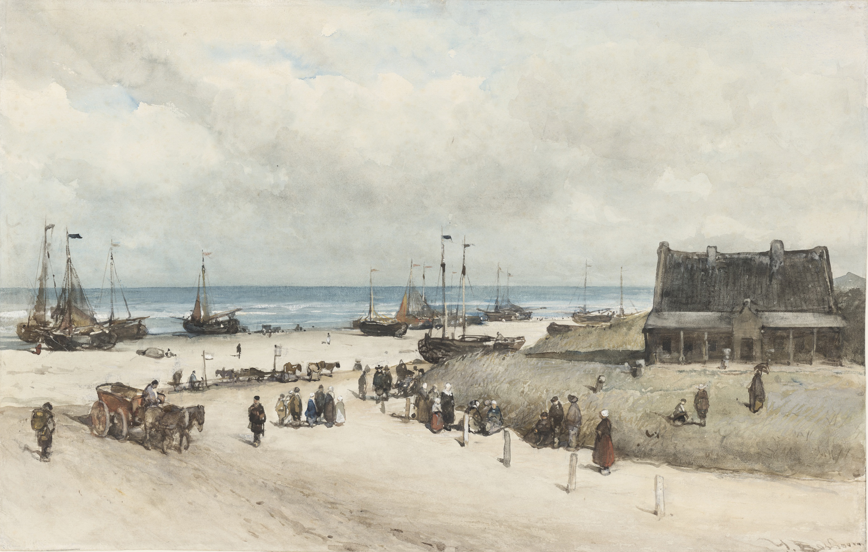 Johannes Bosboom - Het strand te Scheveningen