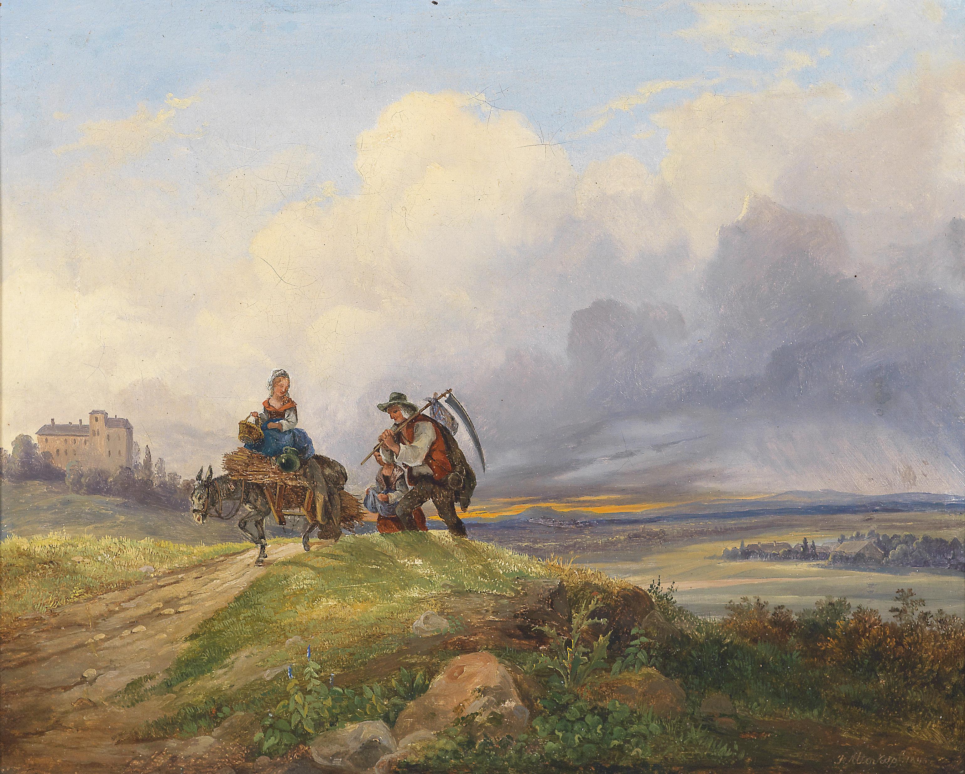Joseph Altenkopf Am Heimweg von der Feldarbeit 1846