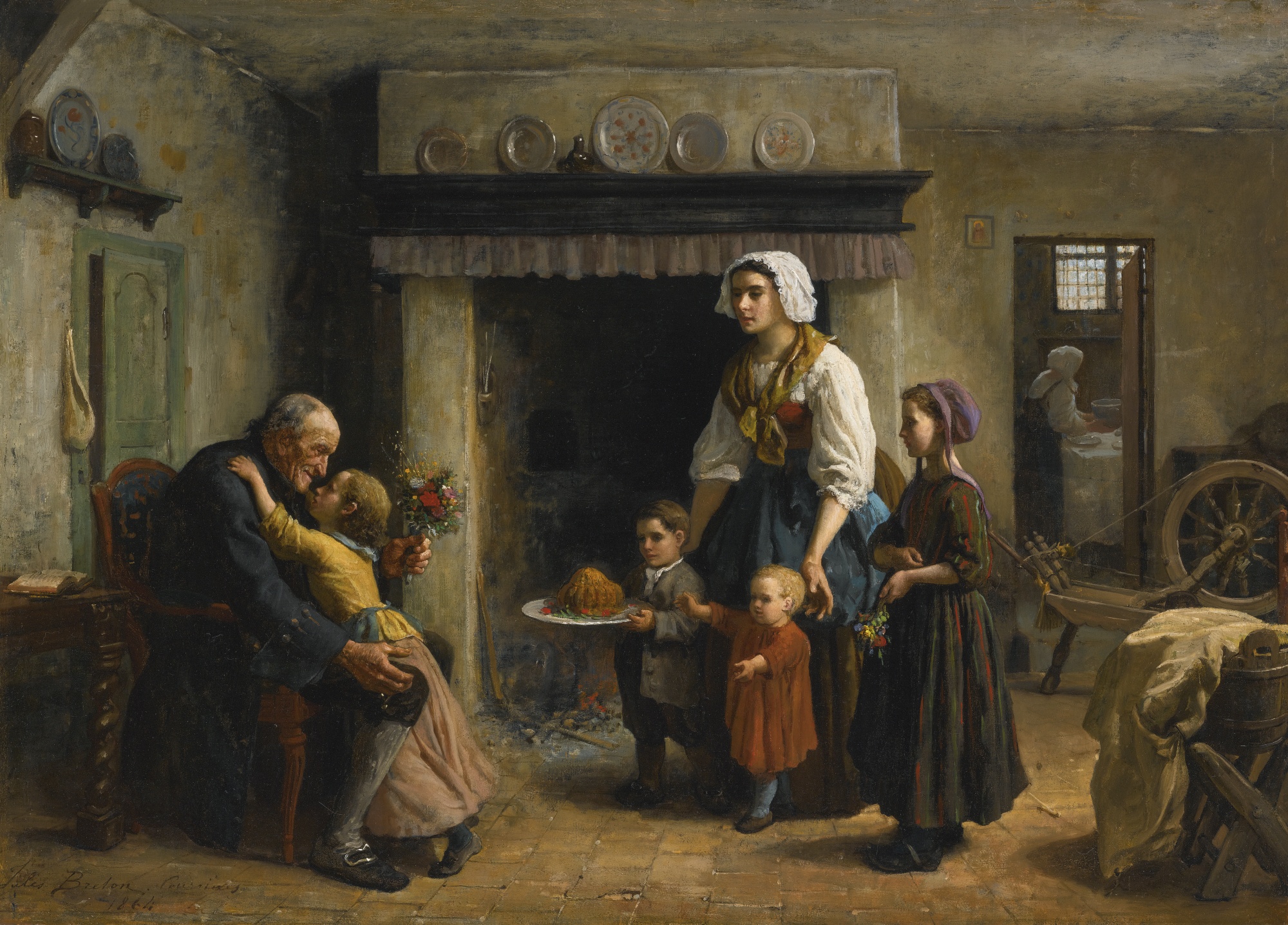 Jules Breton, 1864 - La fête du grand-père