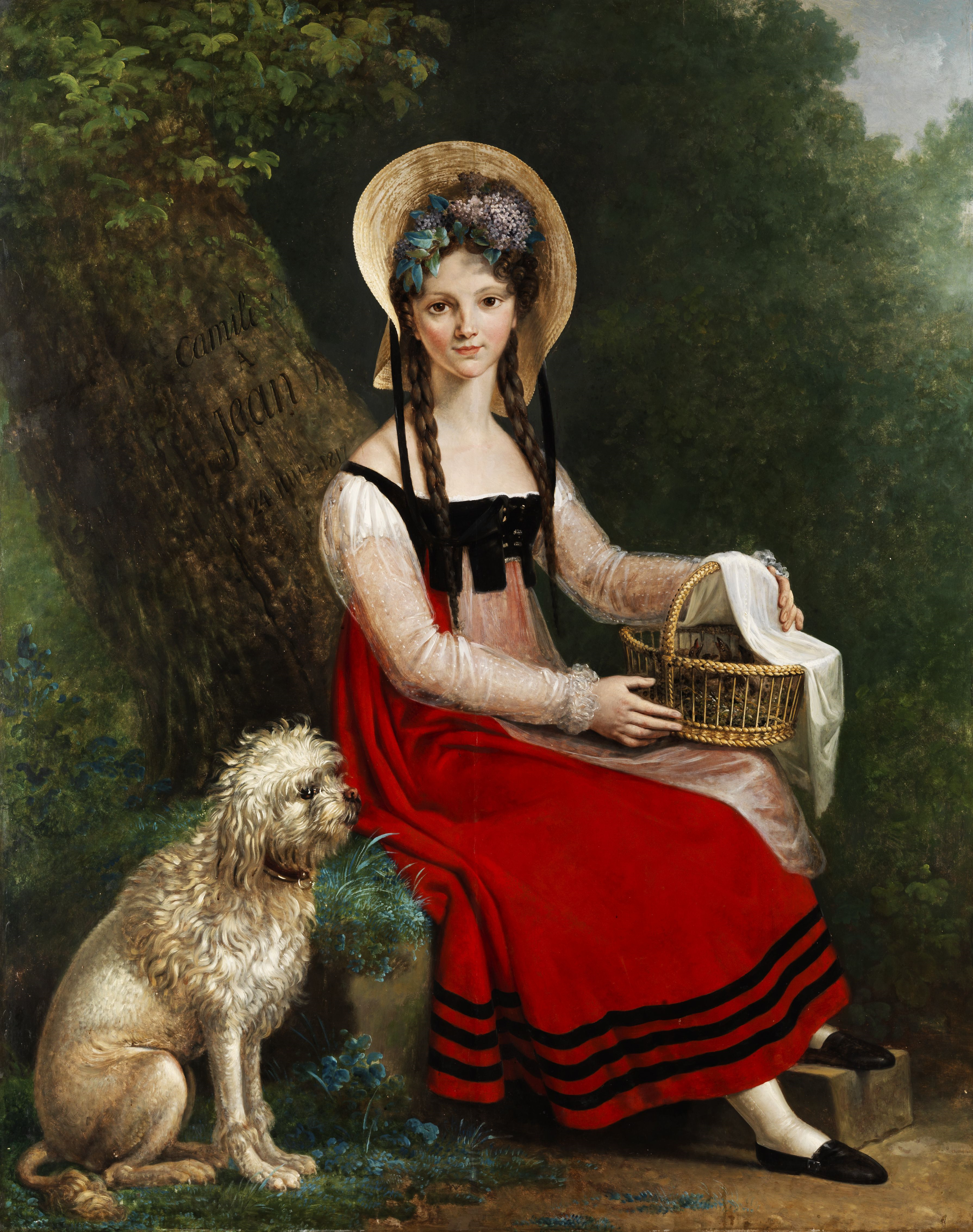 Junges Mädchen mit Pudel 1817