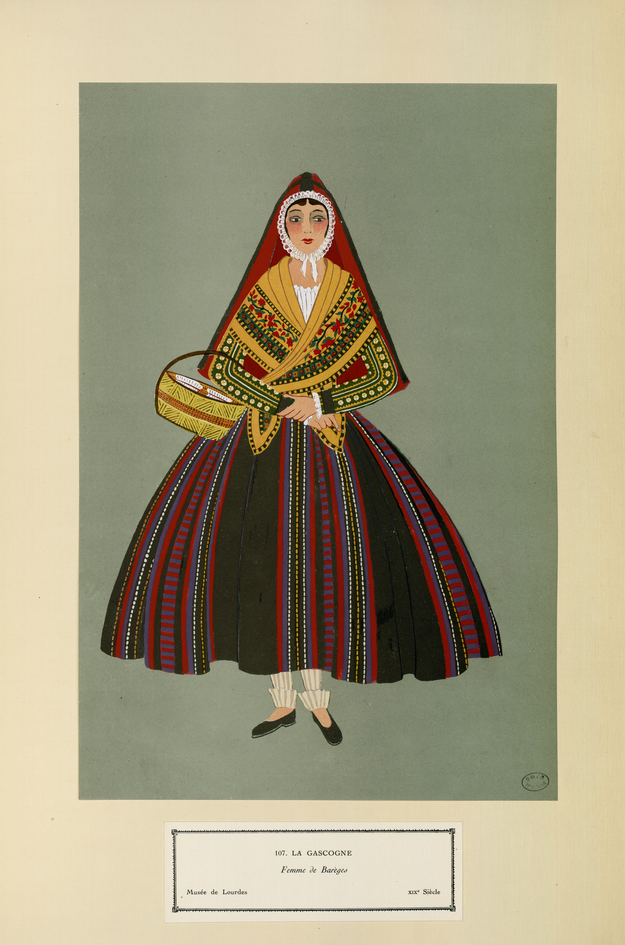 La Gascogne - Femme de Barèges - XIXe siècle (n° 107) - Fonds Ancely - B315556101 A GARDILANNE 015