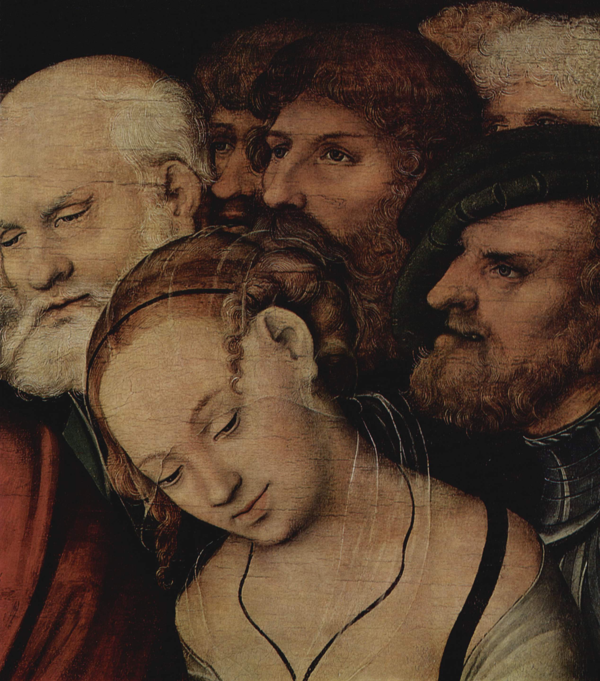 Lucas Cranach (II) - Christ and the woman taken in adultery - detail - Eremitage