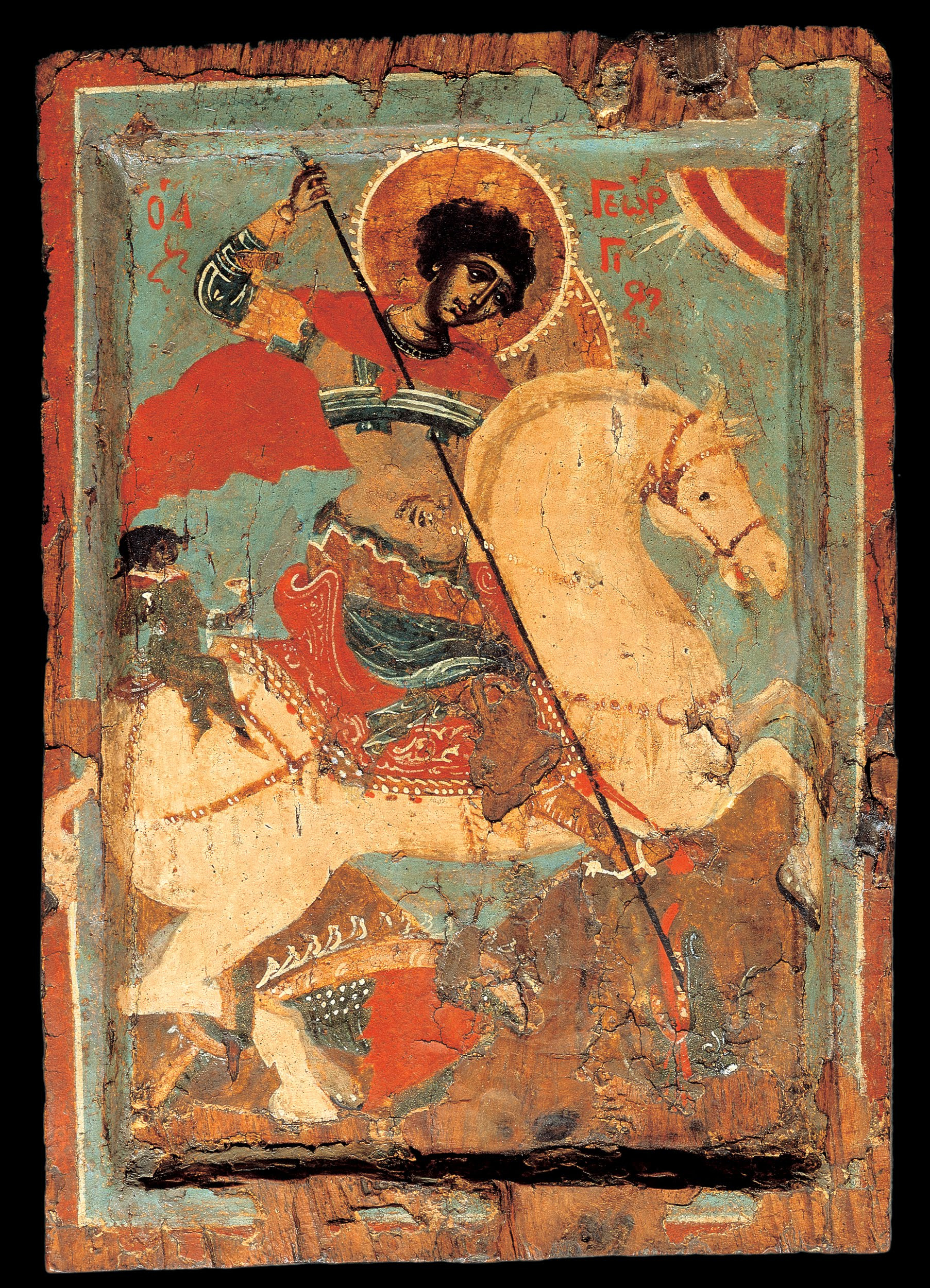Macedonian workshop - St George the dragon-slayer on horseback - Google Art Project