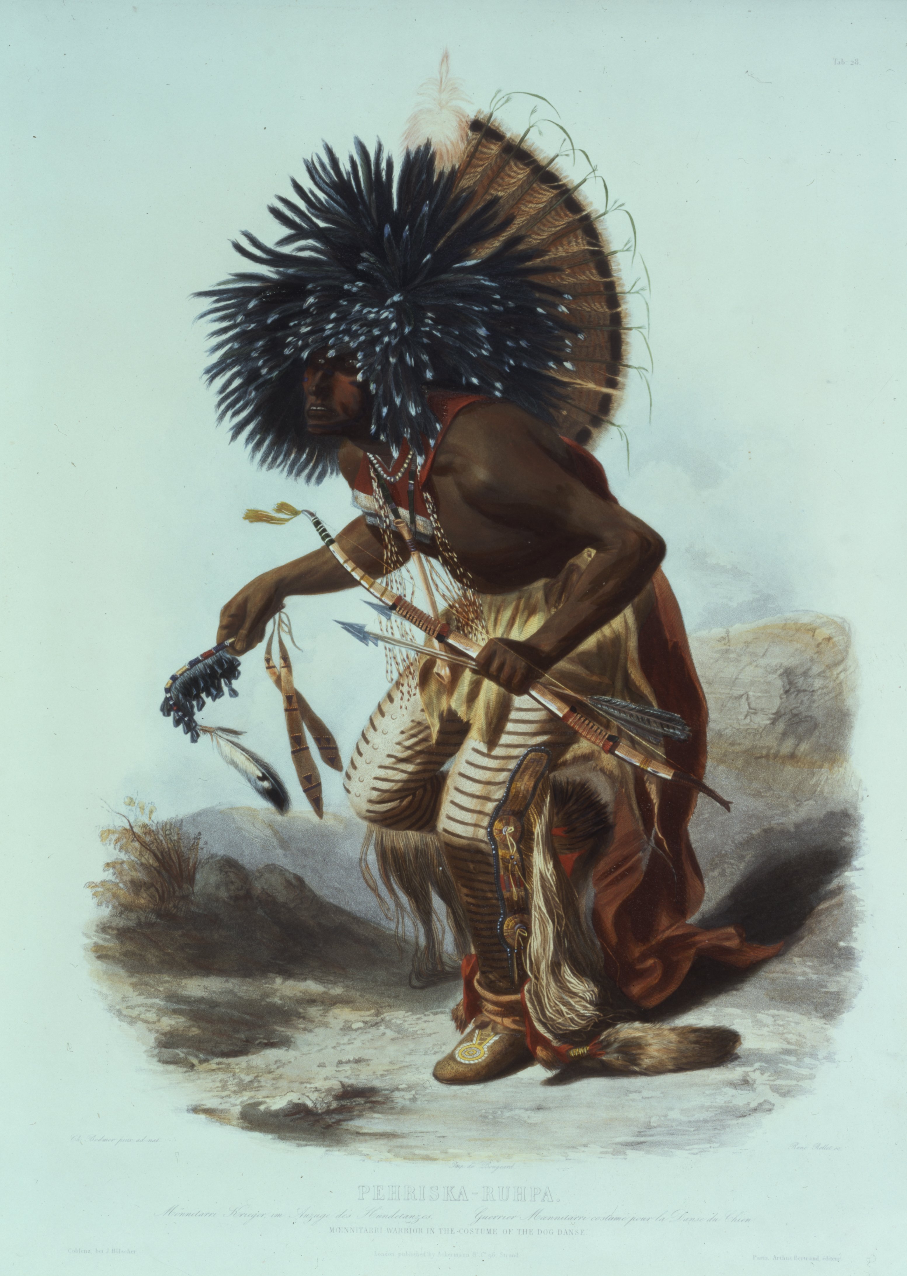 Moennitarri warrior in the costume of the dog danse
