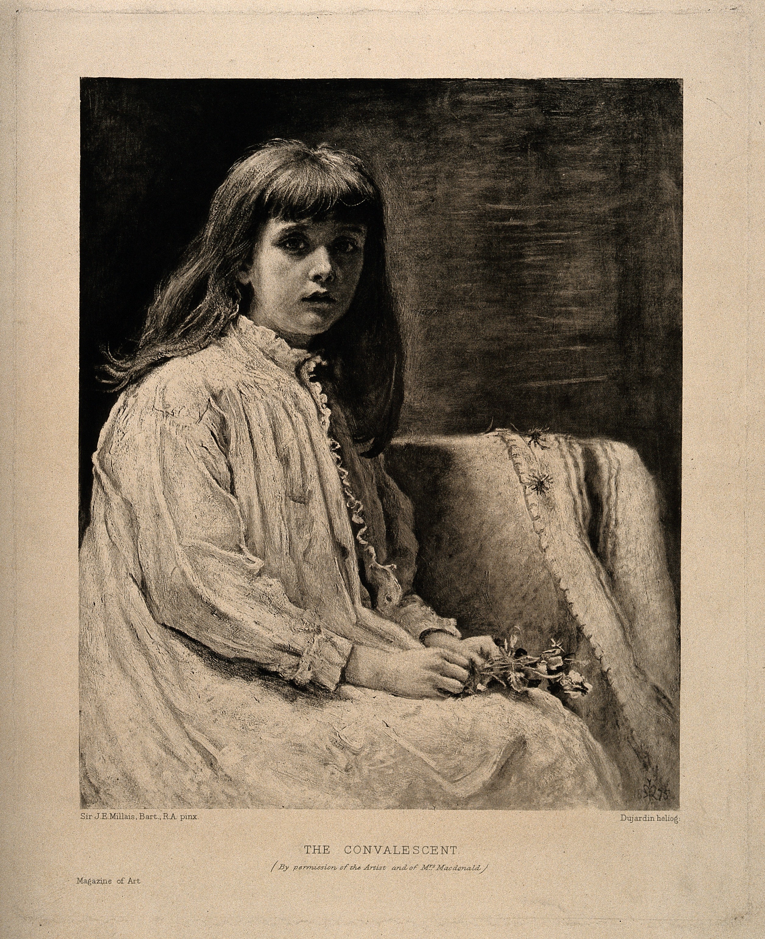 Portrait of a convalescing girl. Reproduction of a painting Wellcome V0015156