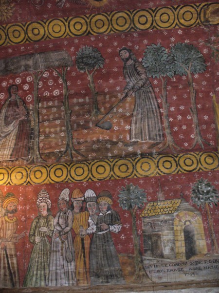 4694.Chapelle Saint-Gonéry - Maria und Joseph mit dem Jesuskind unterm Baldachin. - Plougrescant- Côtes-d'Armor-Bretagne - Steffen Heilfort