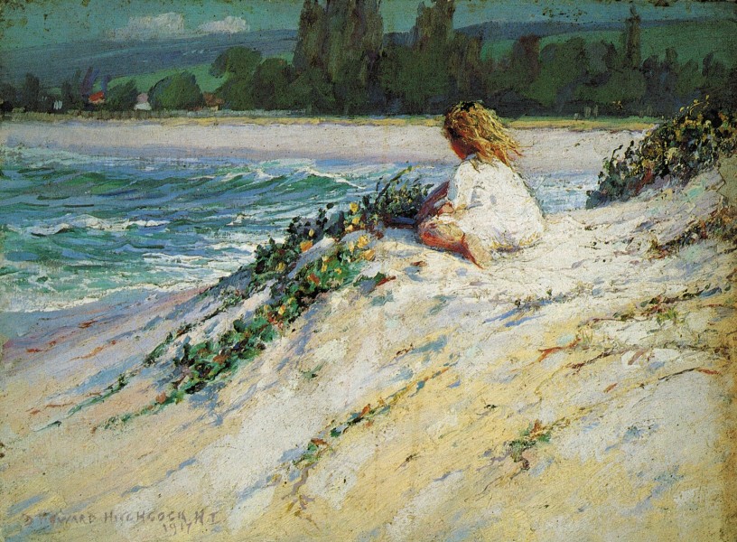 'Helen on Waialua Beach, Oahu' by D. Howard Hitchcock, 1917