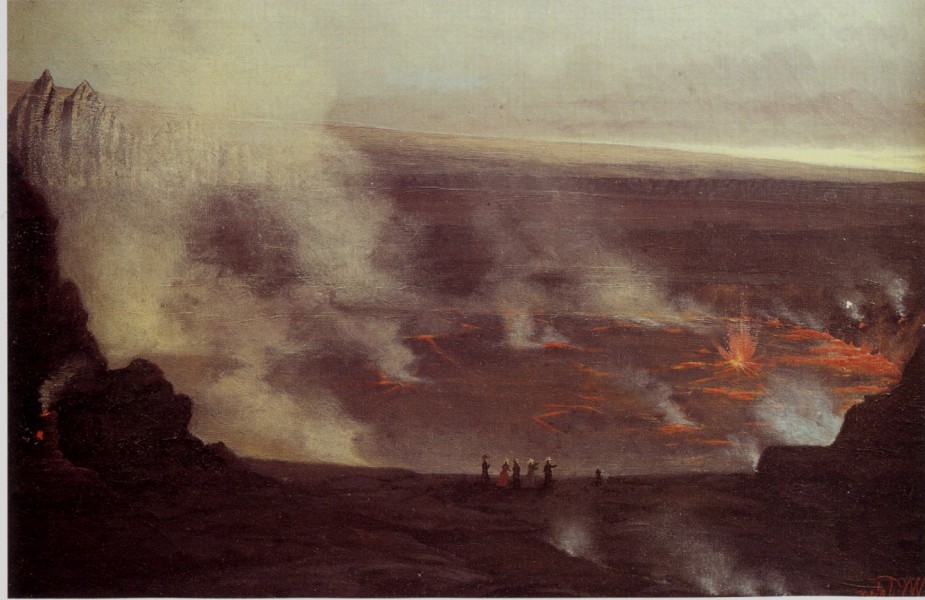 'Kilauea Volcano', oil on canvas painting by William Pinkney Toler, c. 1860s